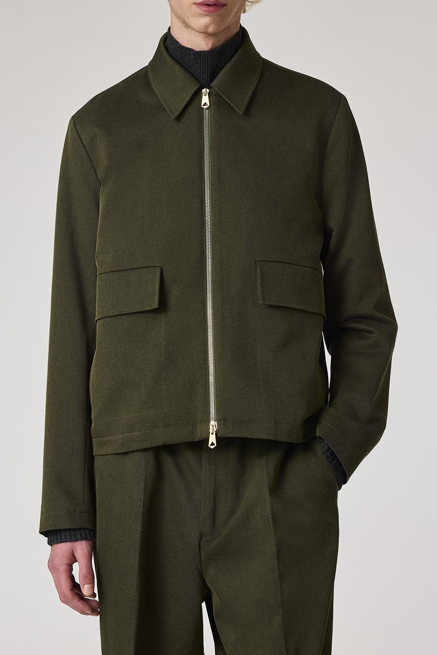 REGULAR FIT JACKET MILITARY GREEN 1