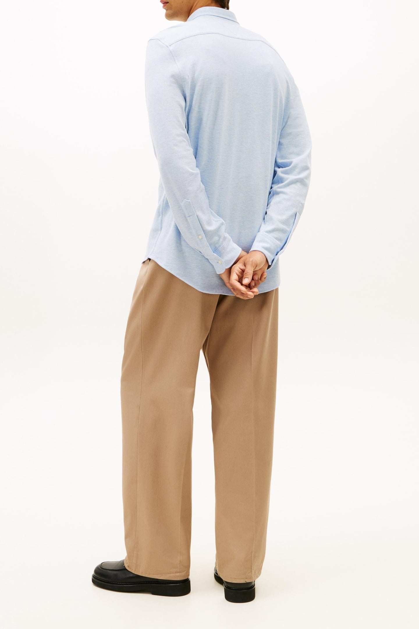 REGULAR KNIT PIQUE SHIRT LIGHT BLUE HEATHER 2