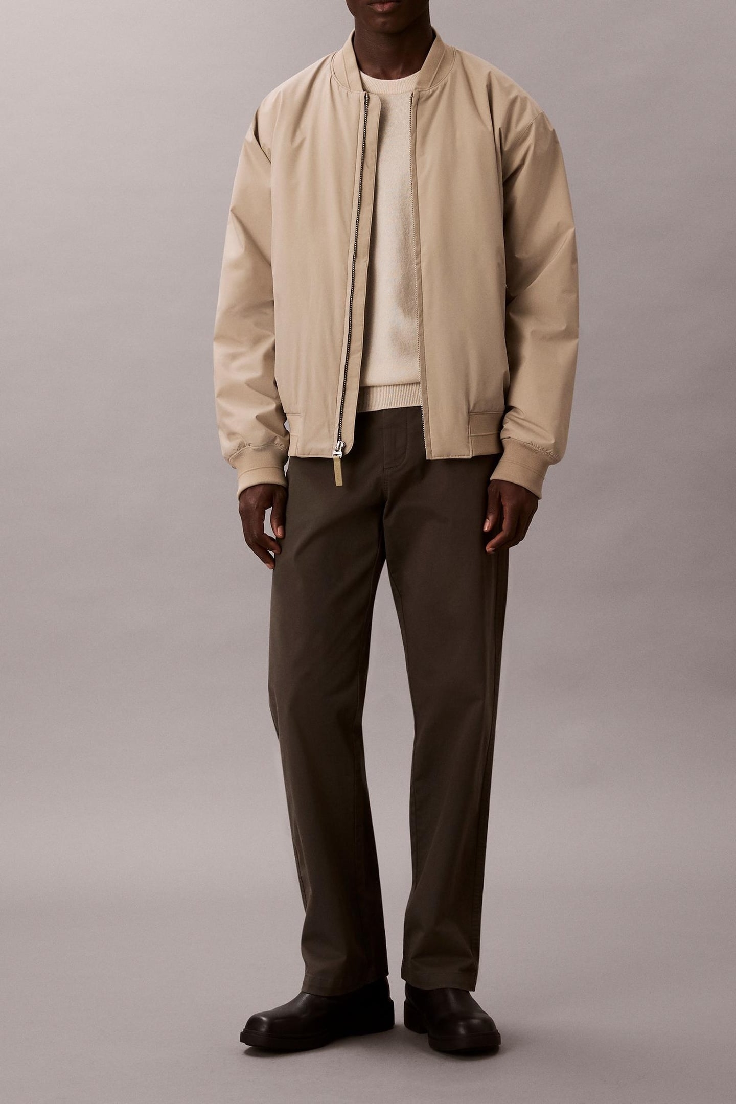 LS SPORTSWEAR TECH FABRIC BOMBER JACKET VINTAGE KHAKI 2