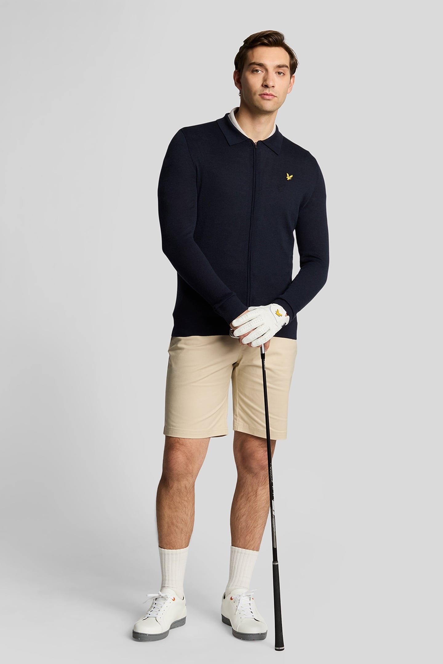 LIGHTWEIGHT KNITTED COLLARED CARDIGAN DARK NAVY 1