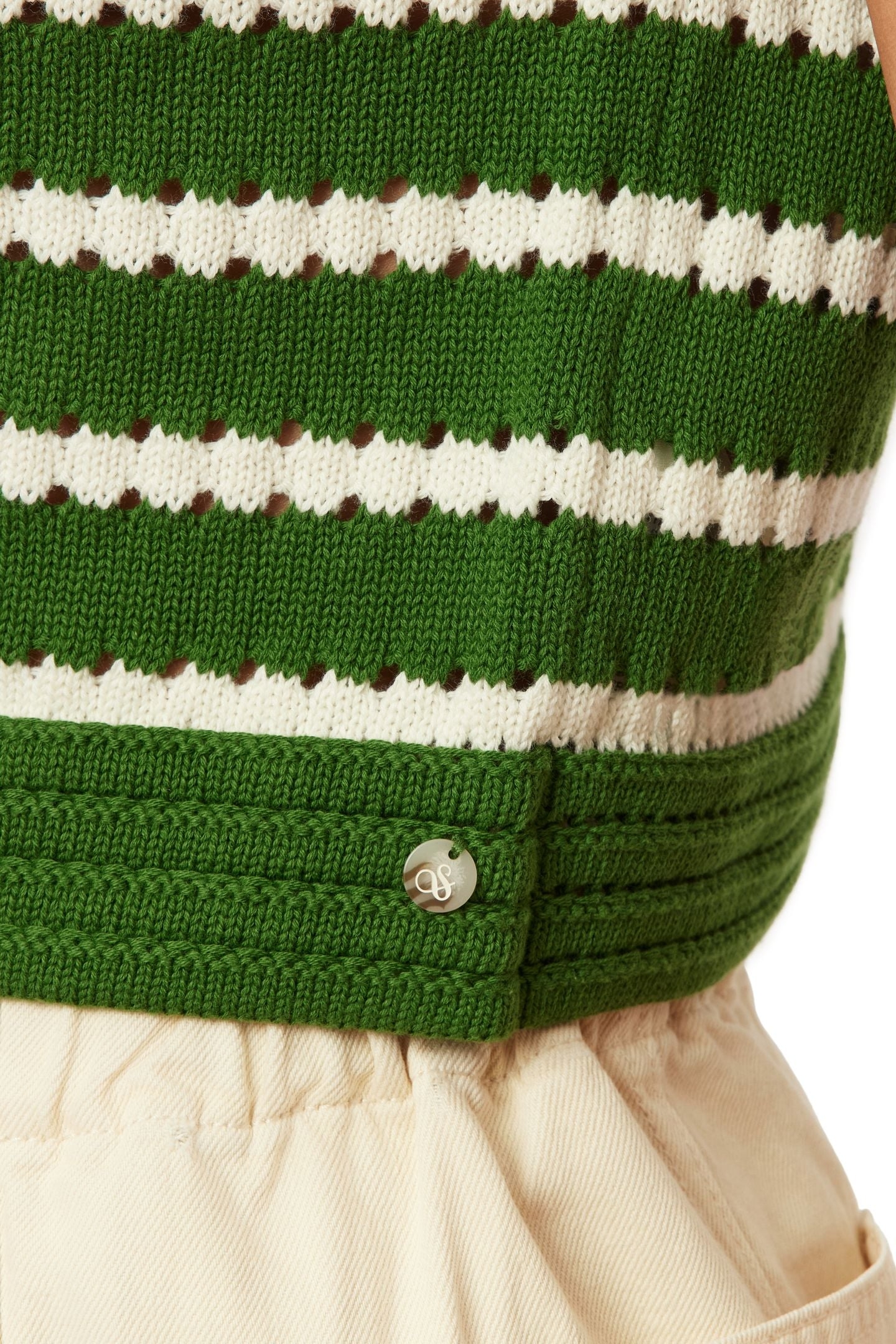 CREW NECK VEST SUGAR SWIZZLE/GARDEN GREEN 7