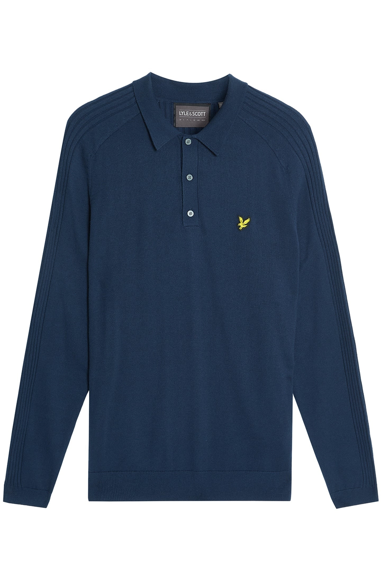 GOLF LONG SLEEVE KNITTED POLO RYDER BLUE 1