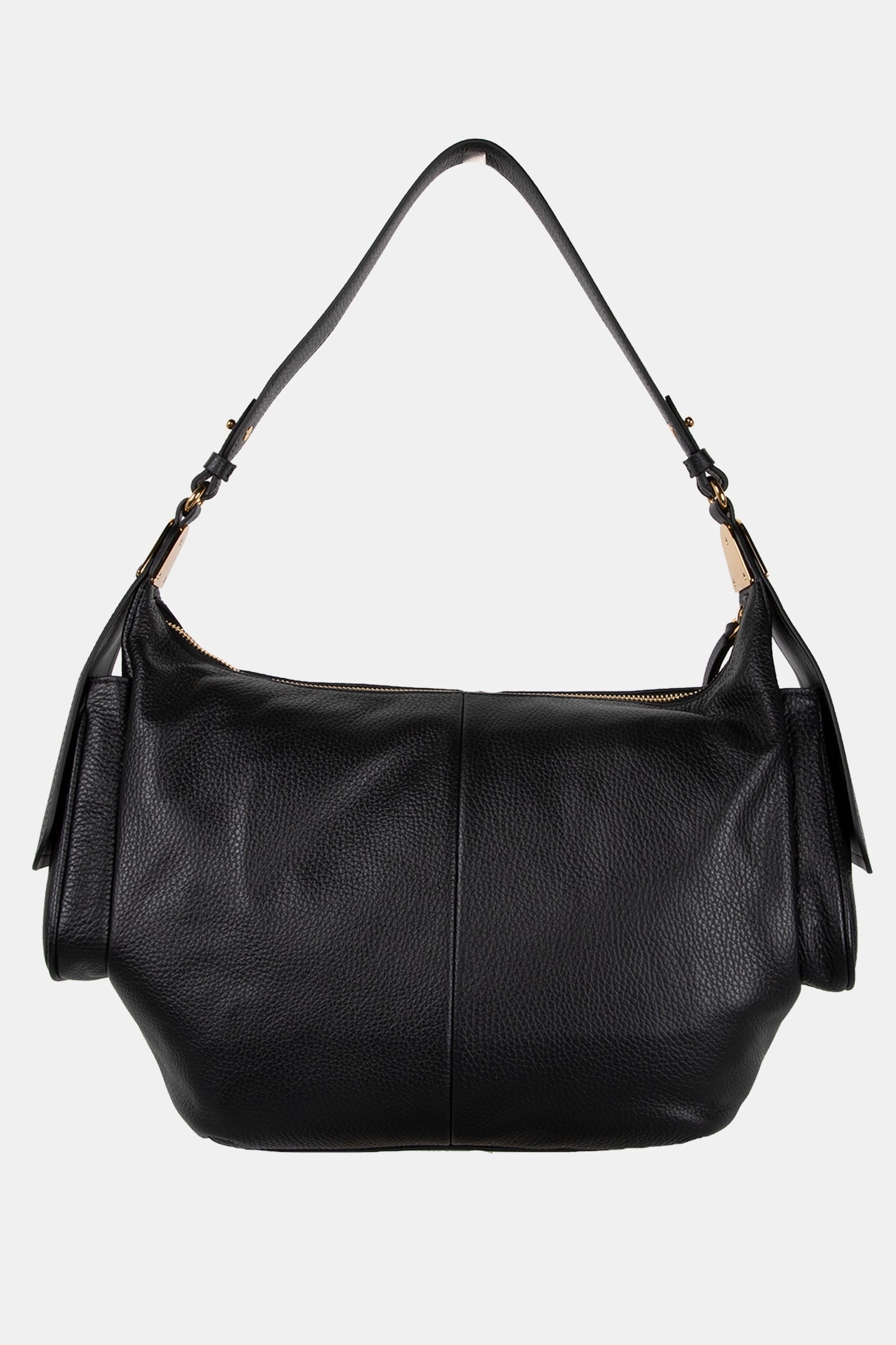 LARGE LEATHER SHOULDER BAG IN BLACK 4