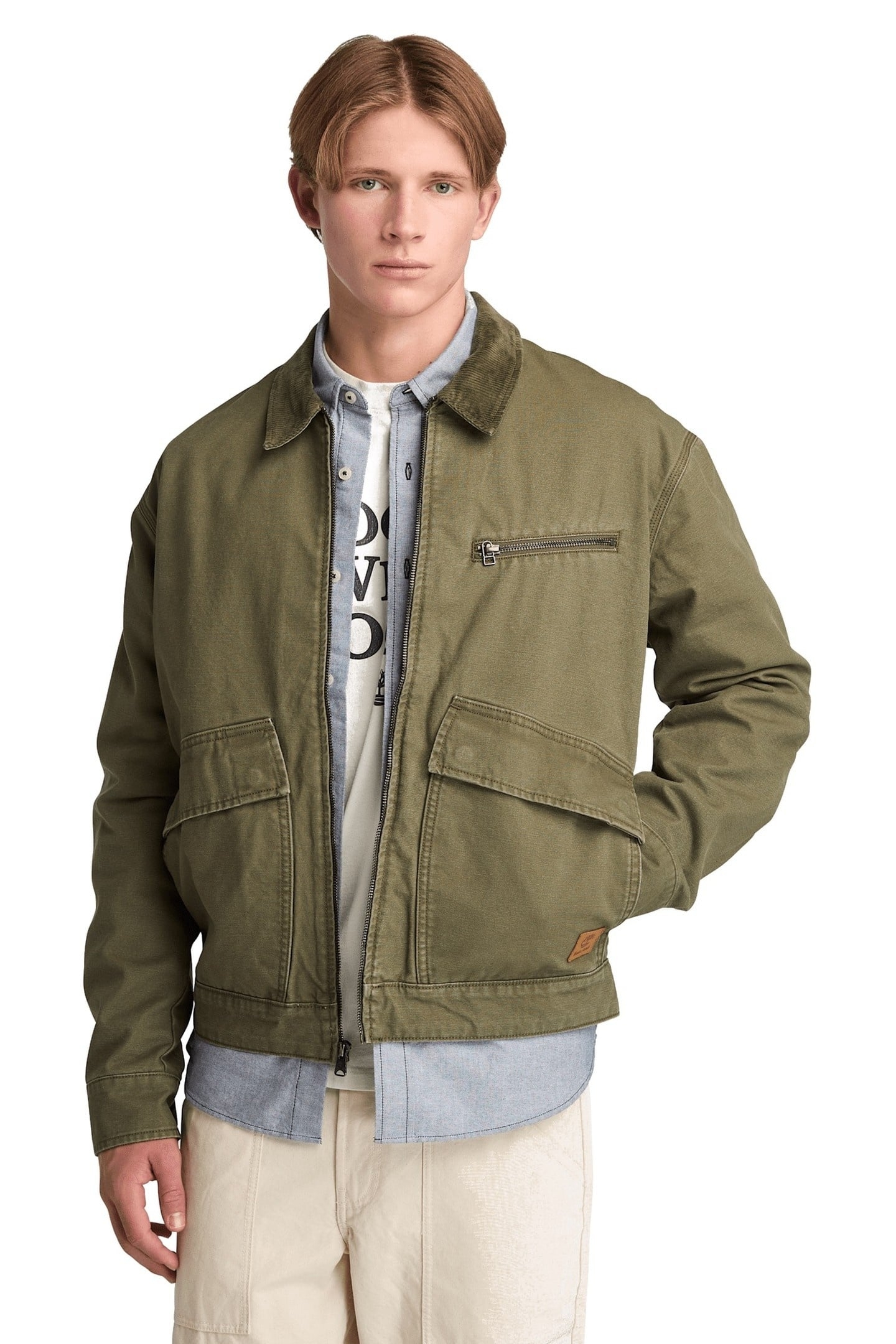 STRAFFORD WASHED CANVAS JACKET LEAF GREEN 1