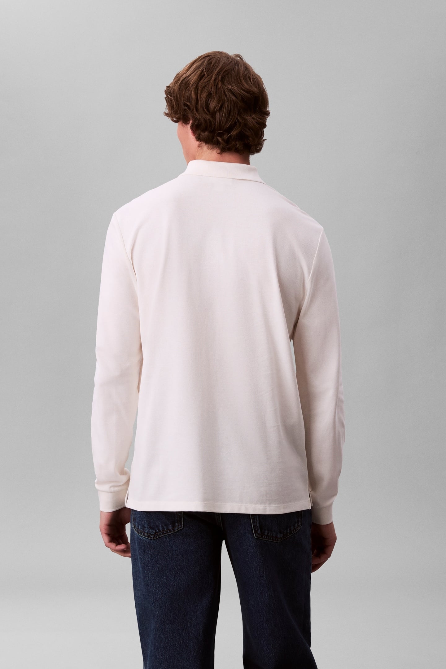 LS CASUAL PIQUE POLO WHITE GREIGE 3