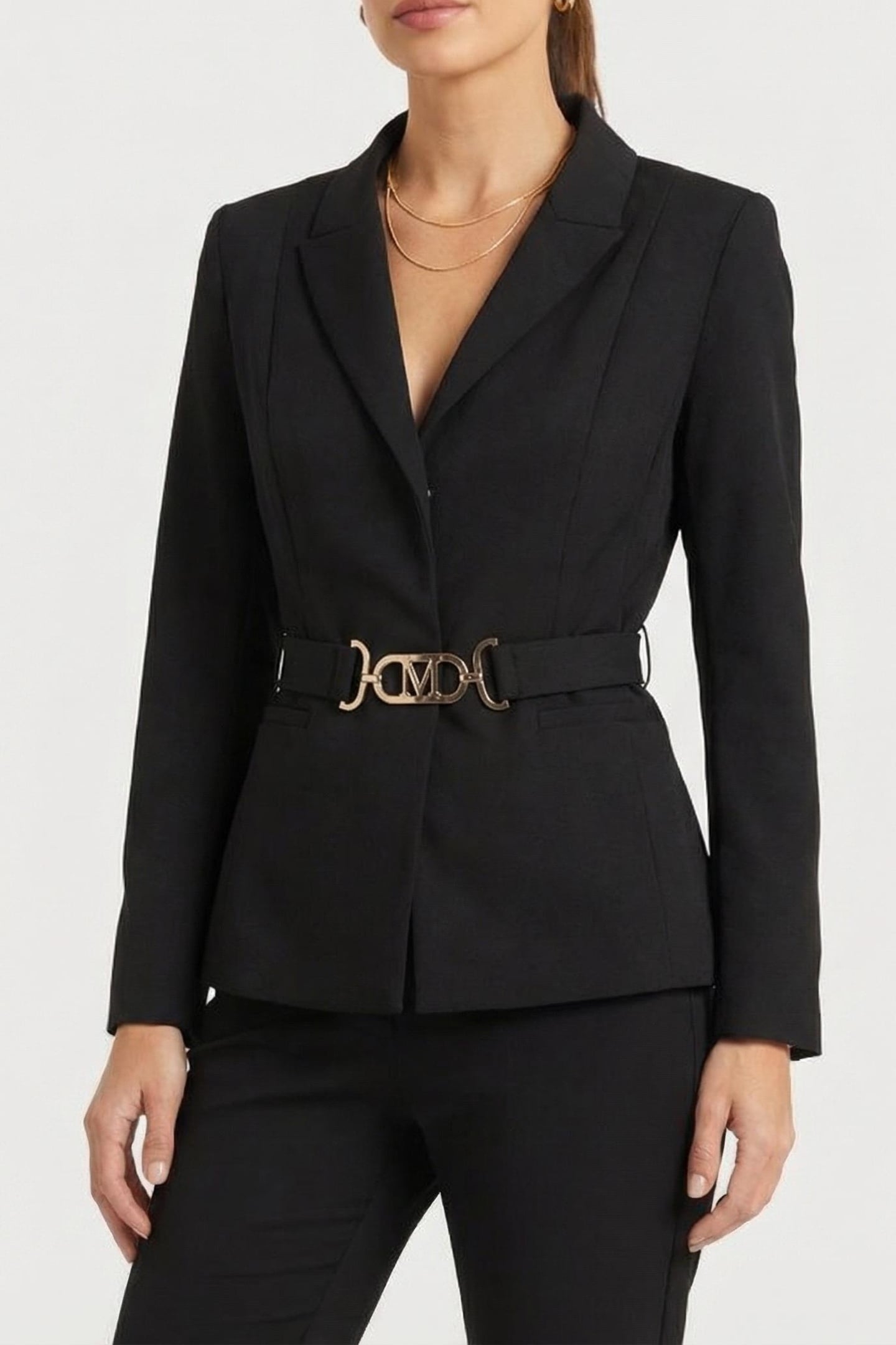 MARCIANO BY GUESS SHAYLA BELTED BLAZER JET BLACK 2