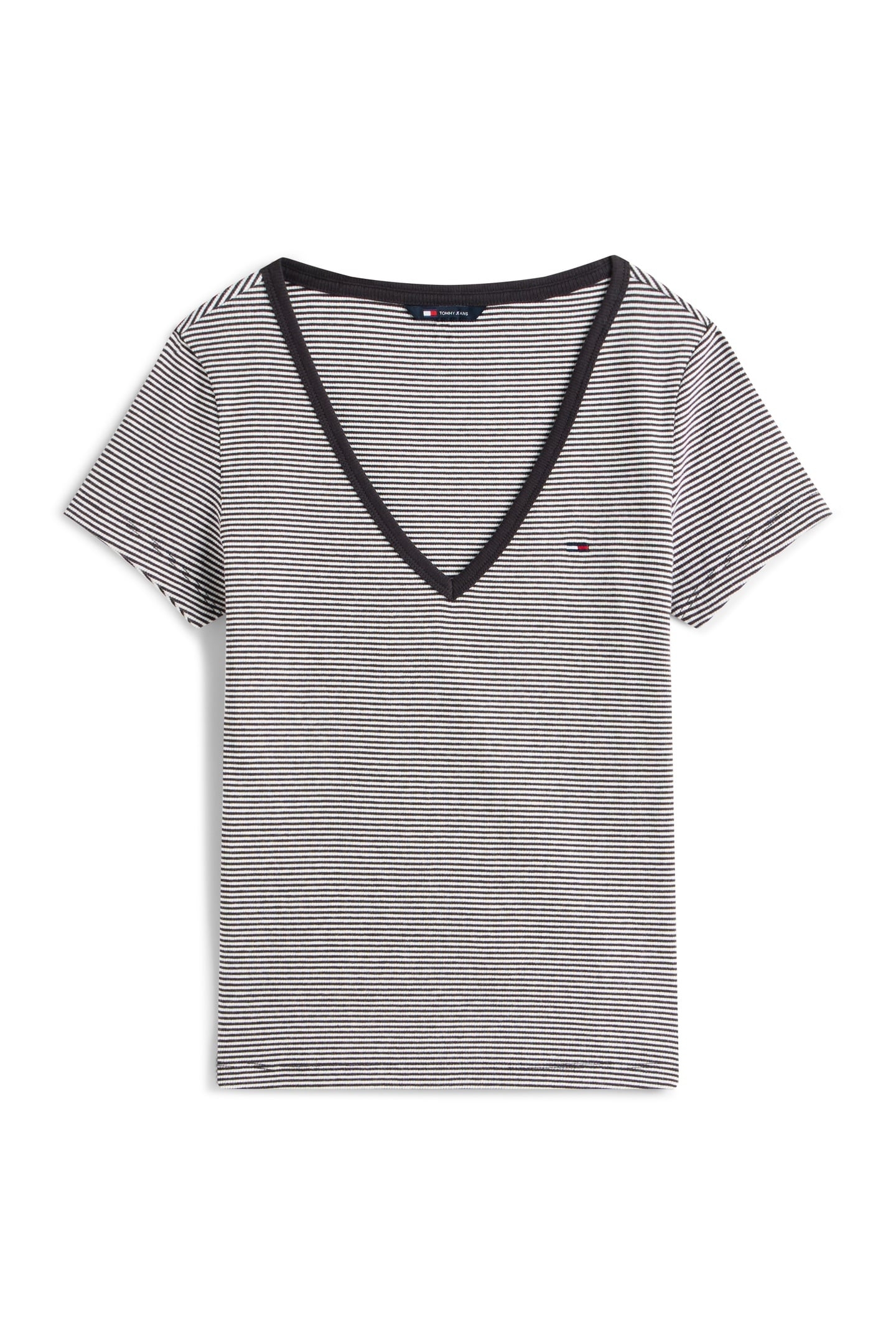 SLIM ESSENTIAL T-SHIRT BLACK/ECRU STRIPE 2