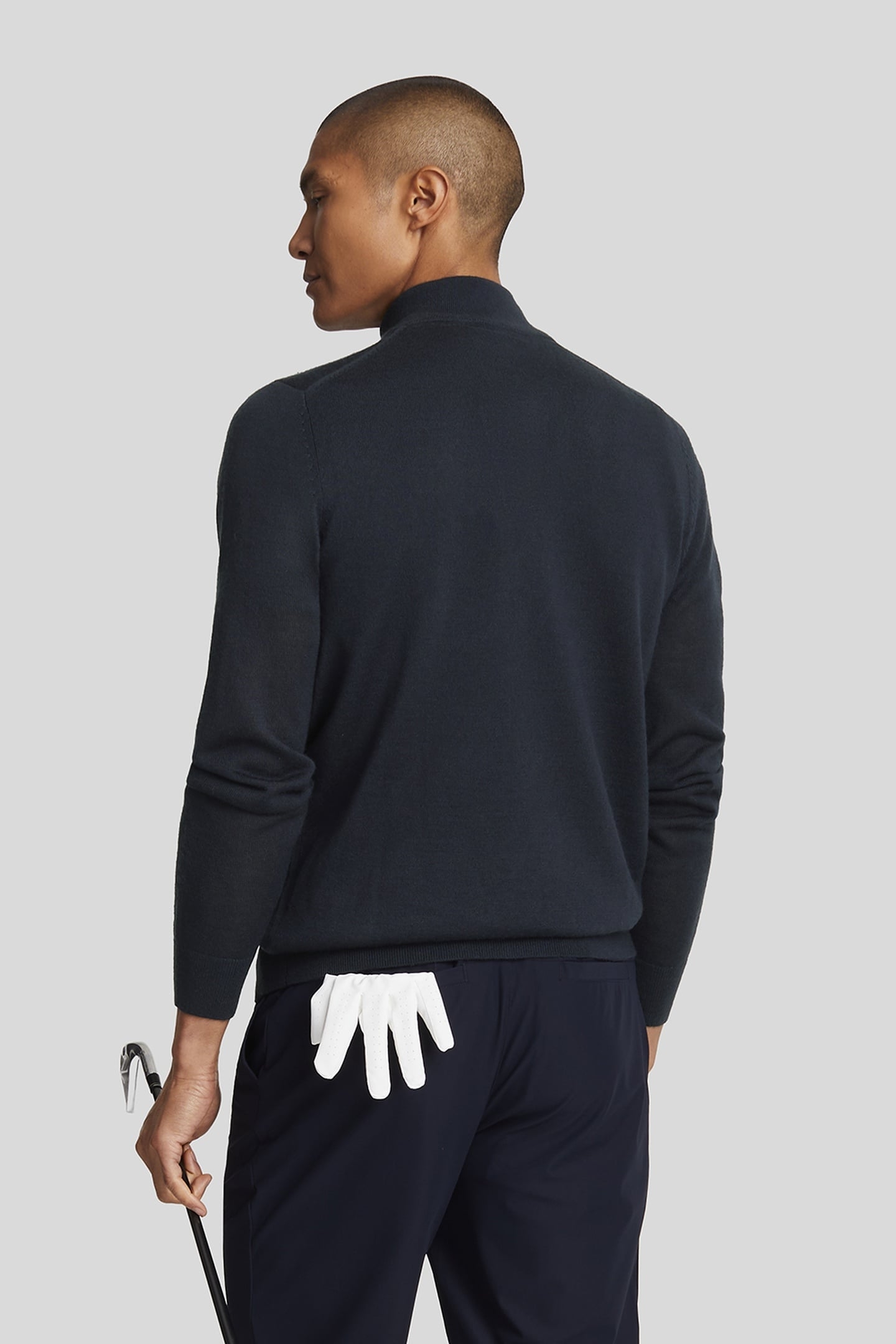 GOLF QUARTER ZIP MERINO JUMPER DARK NAVY 3