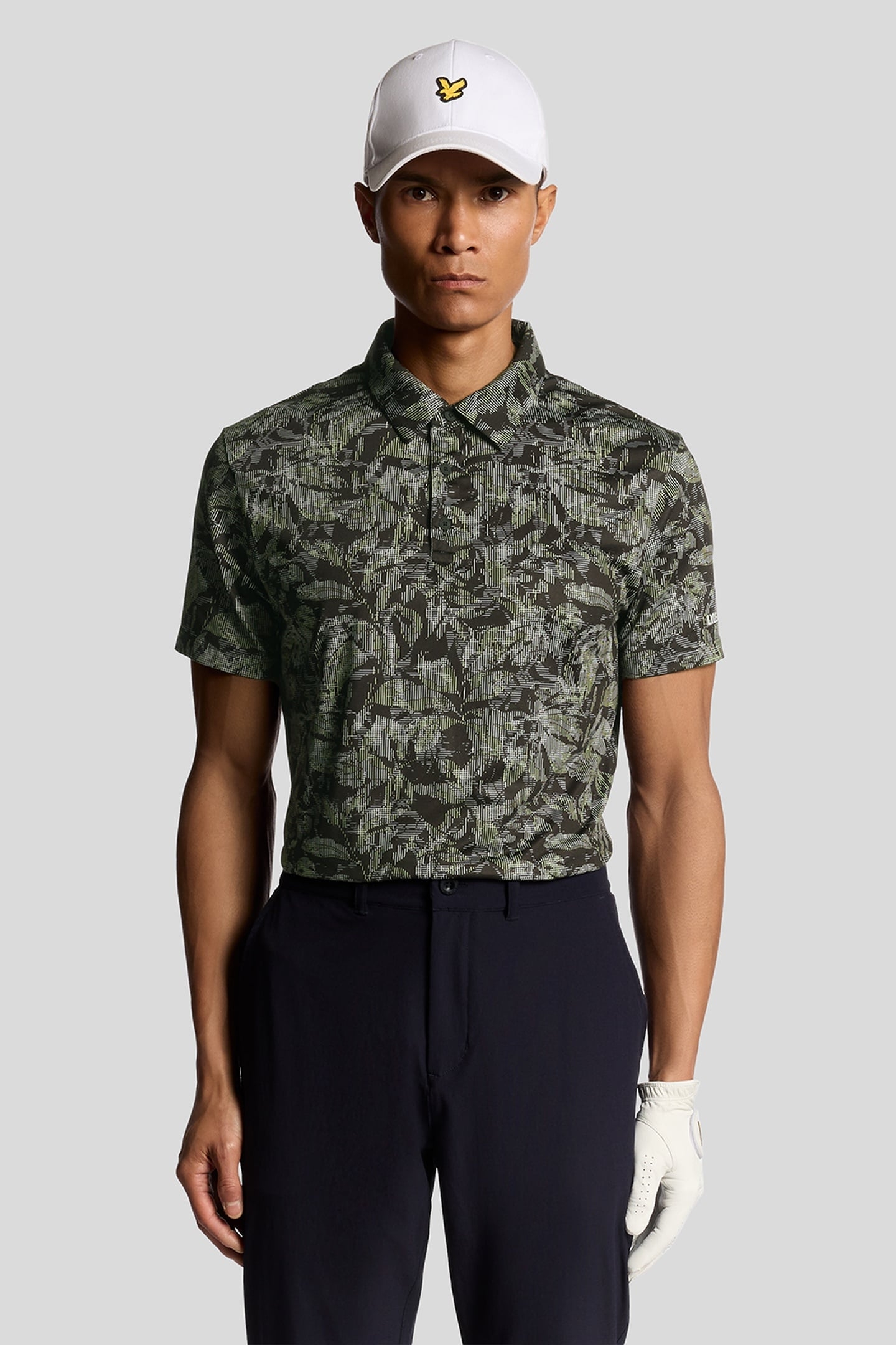GOLF DIGITAL FLORAL POLO SHIRT JET BLACK 2
