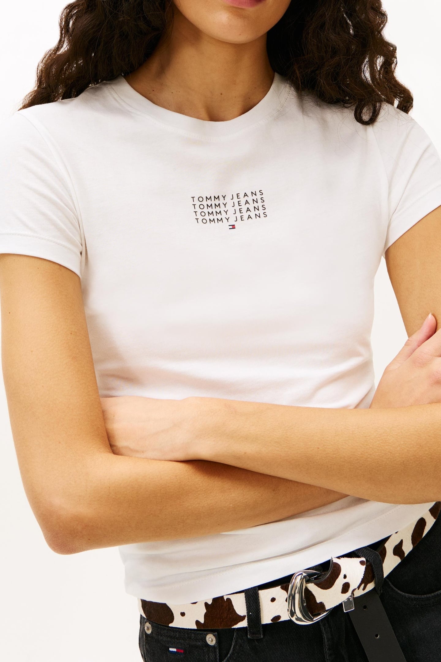 SLIM MULTI LINEAR TEE ECRU 1