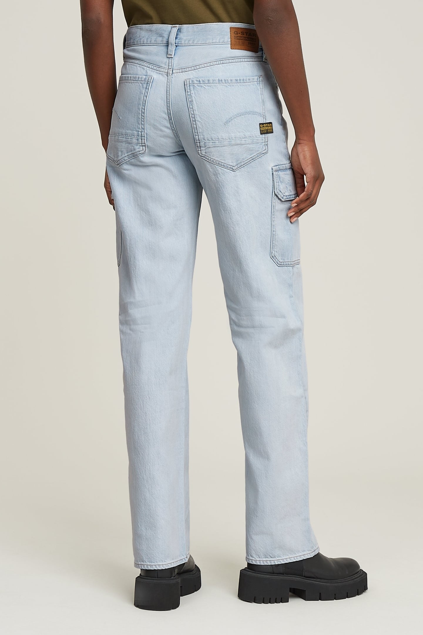 JUDEE CARGO DENIM JEANS SUN FADED PISCINA BLUE 3