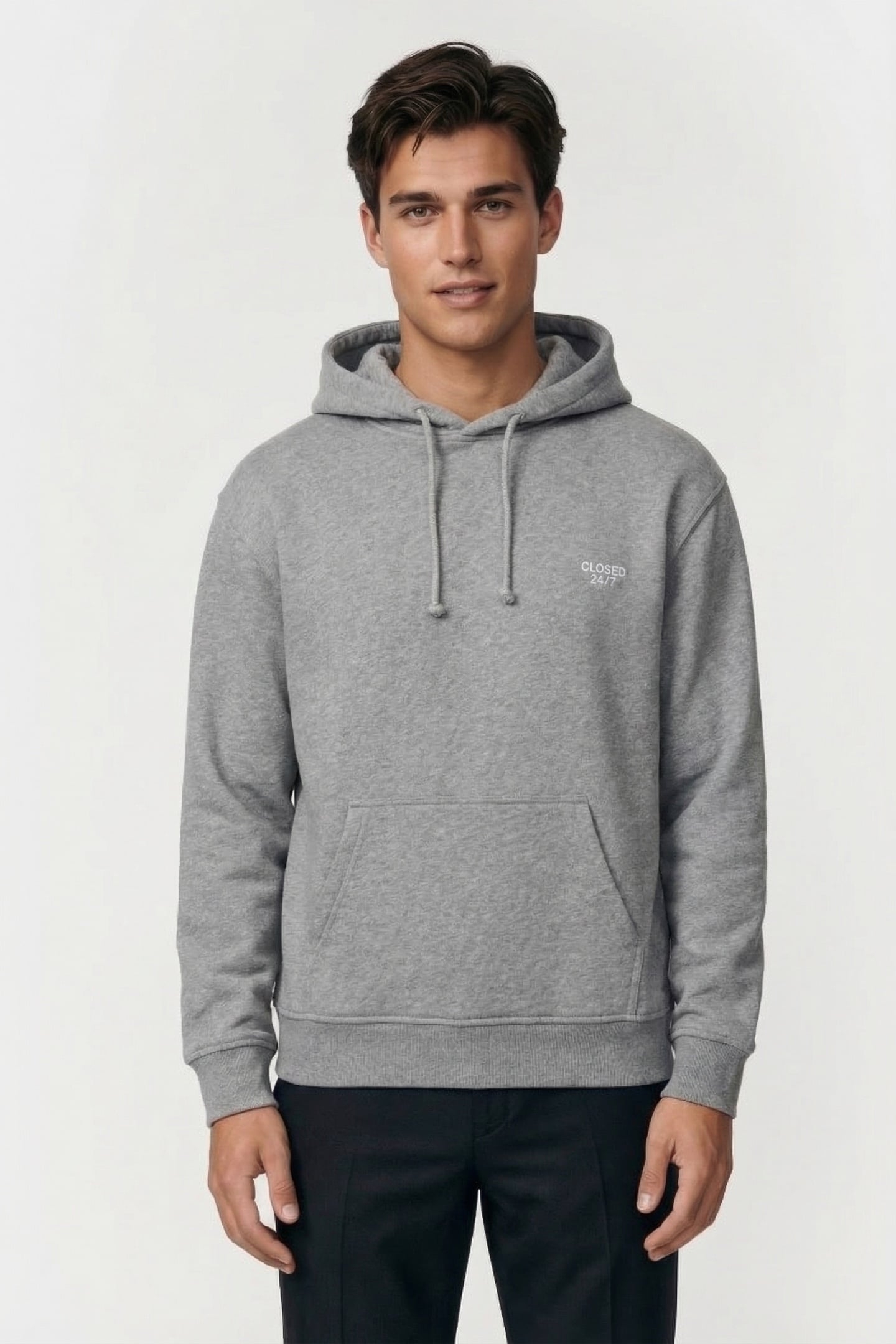 HOODY WITH LOGO T-SHIRTS GREY HEATHER MELANGE 1