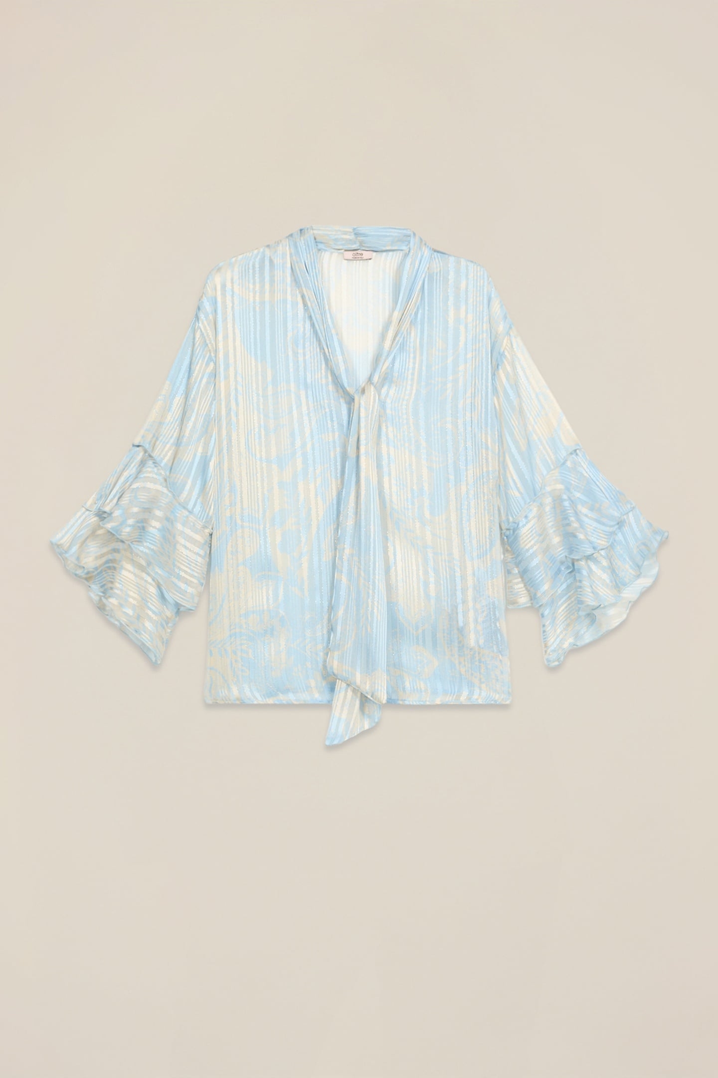 GEORGETTE BLOUSE WITH RUFFLE LIGHT BLUE 3