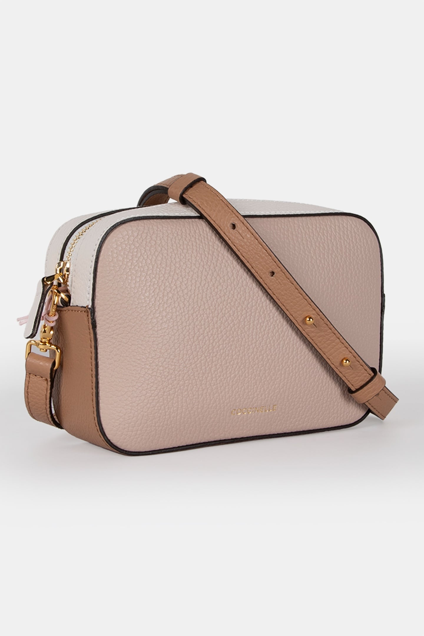 LEATHER CAMERA CROSS BODY BAG IN PINK 3