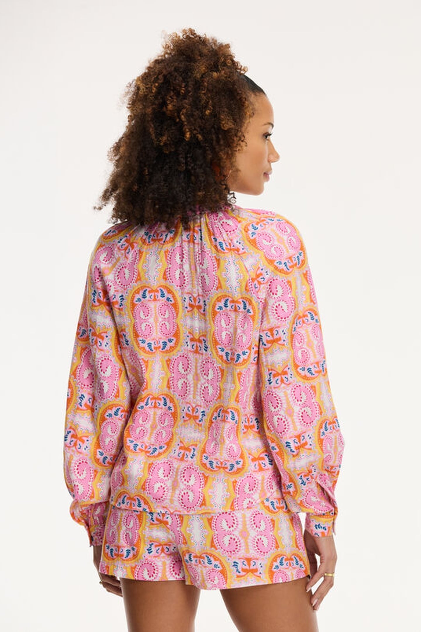 EZRA BLOUSE MYKONOS PAISLEY ORANGE MYKONOS PAISLEY 2