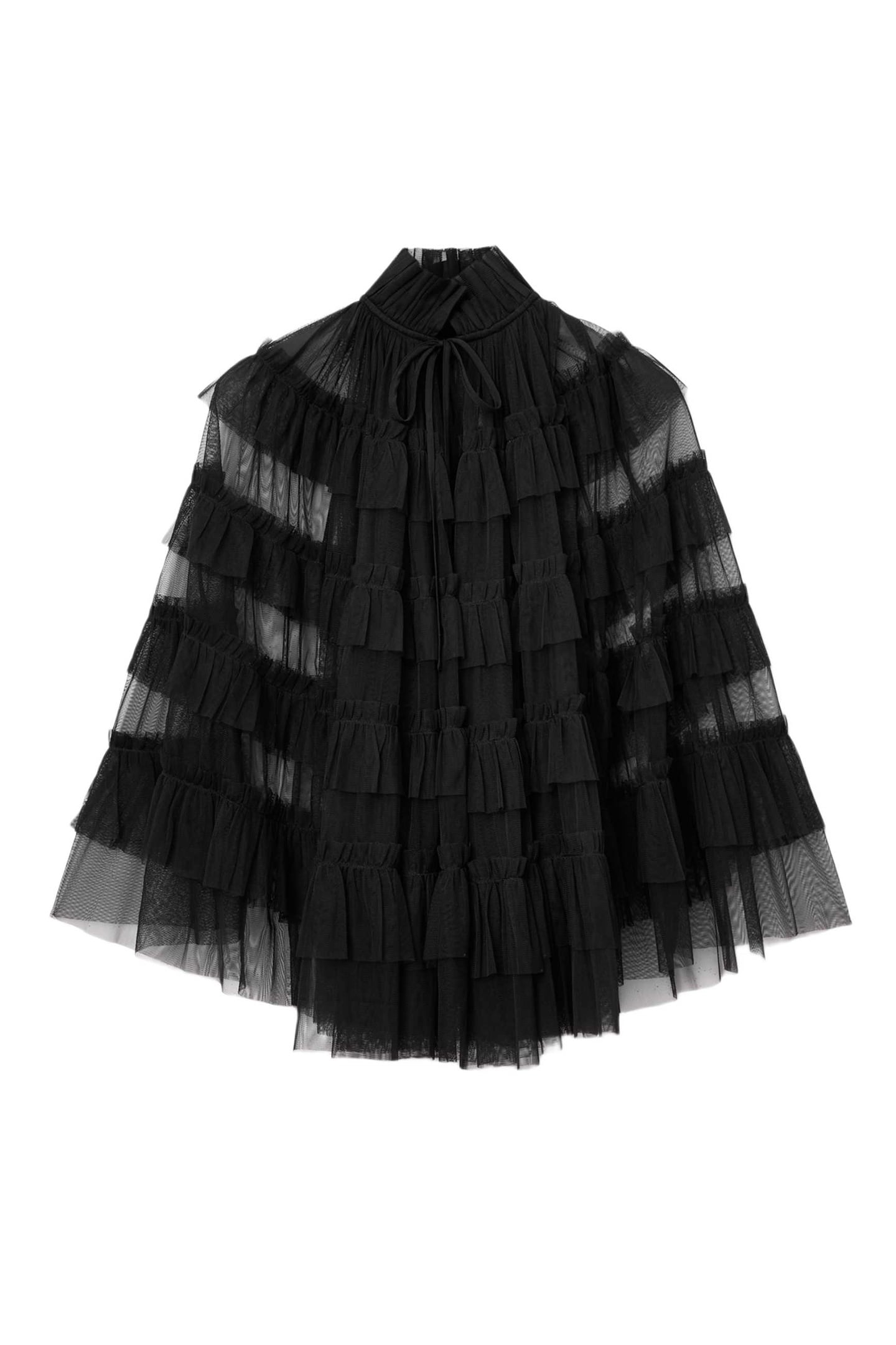 AUDE RUFFLE CAPE BLACK 4
