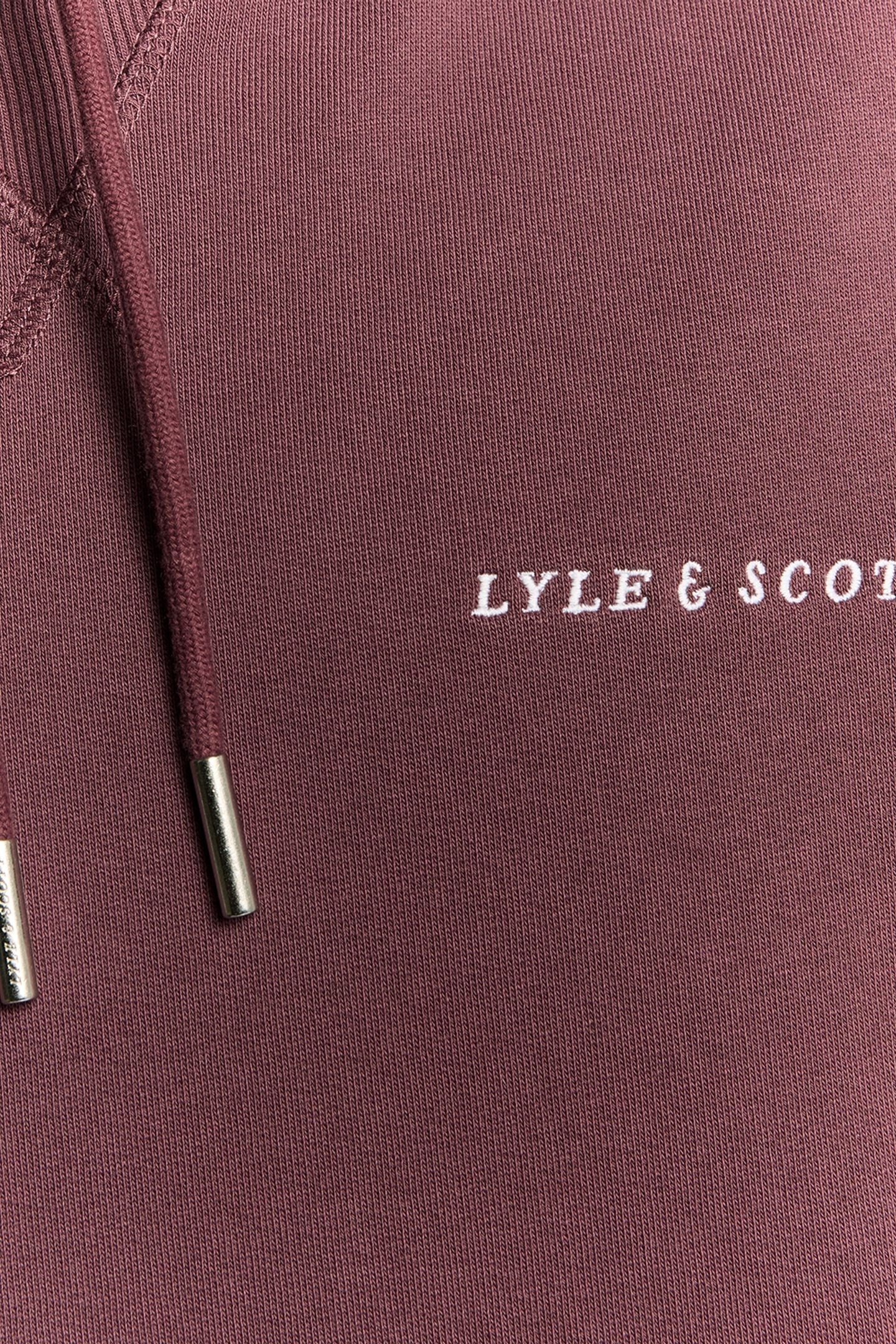 SCRIPT BRUSHBACK PULLOVER HOODIE DUSKY MAROON 6