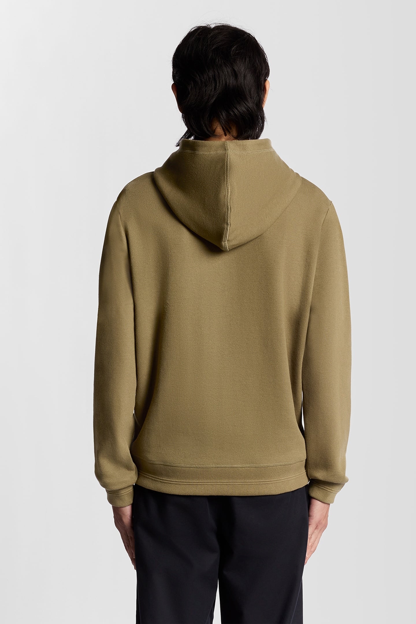 DIAGONAL WEAVE HOODIE DUSKY GREEN 3