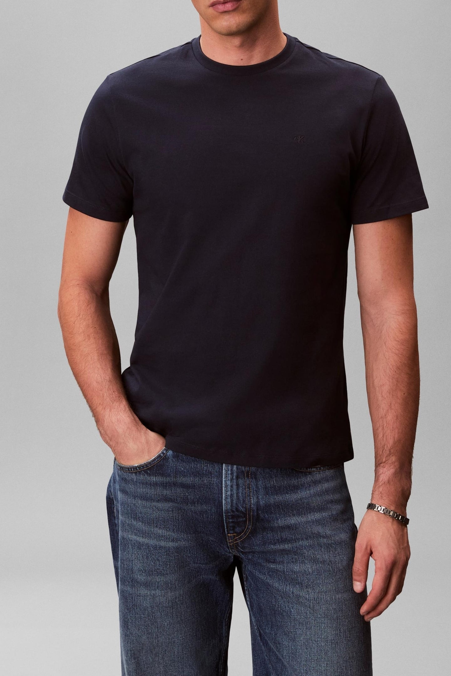 SS CLASSIC MONOGRAM TEE DARK SAPPHIRE/BRIGHT WHITE 1