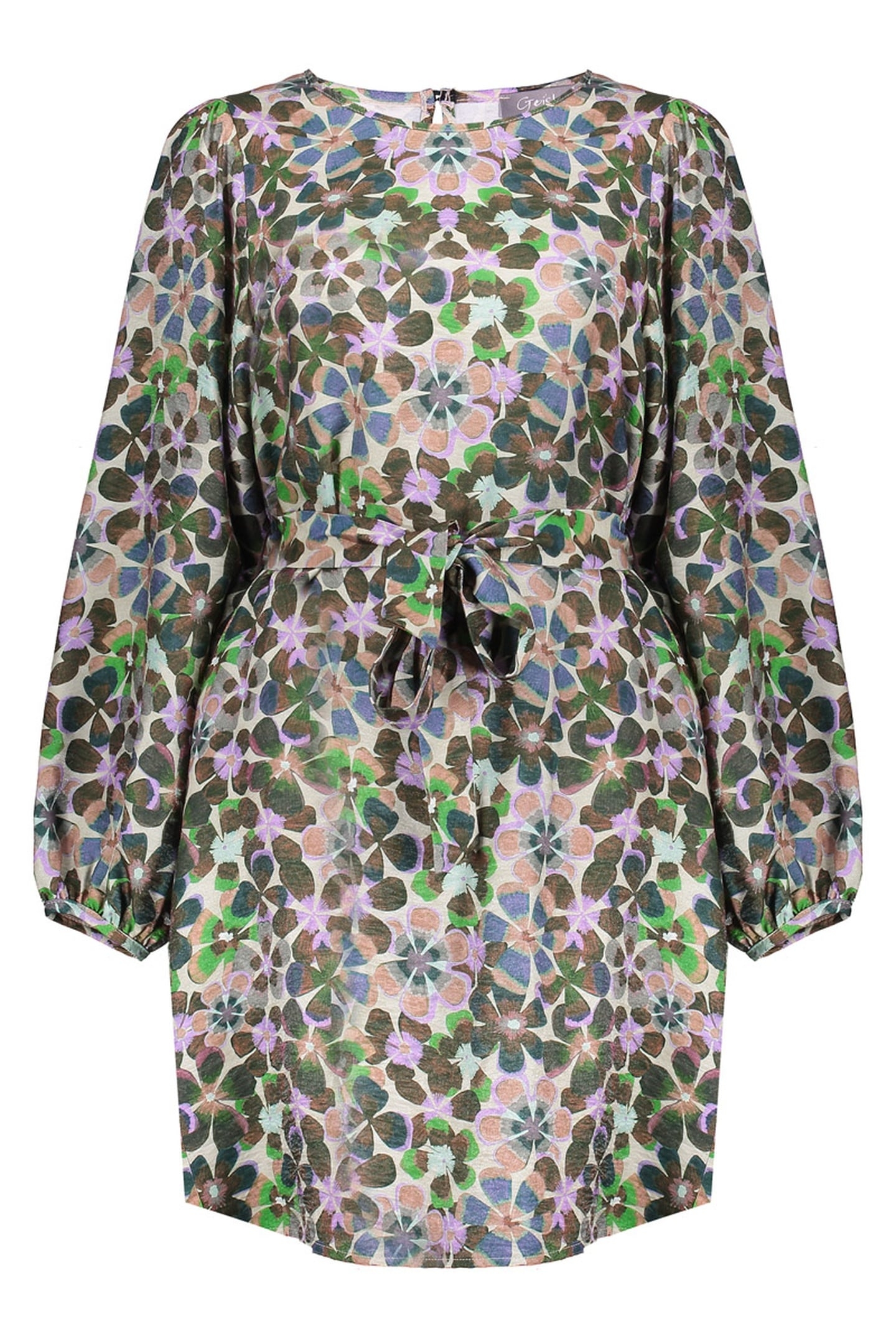 DRESS FLOWERS GREEN/LILA 1