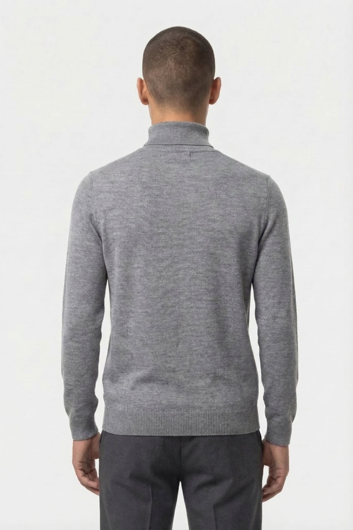 ROLLNECK LONG SLEEVE KNITS GREY HEATHER MELANGE 2