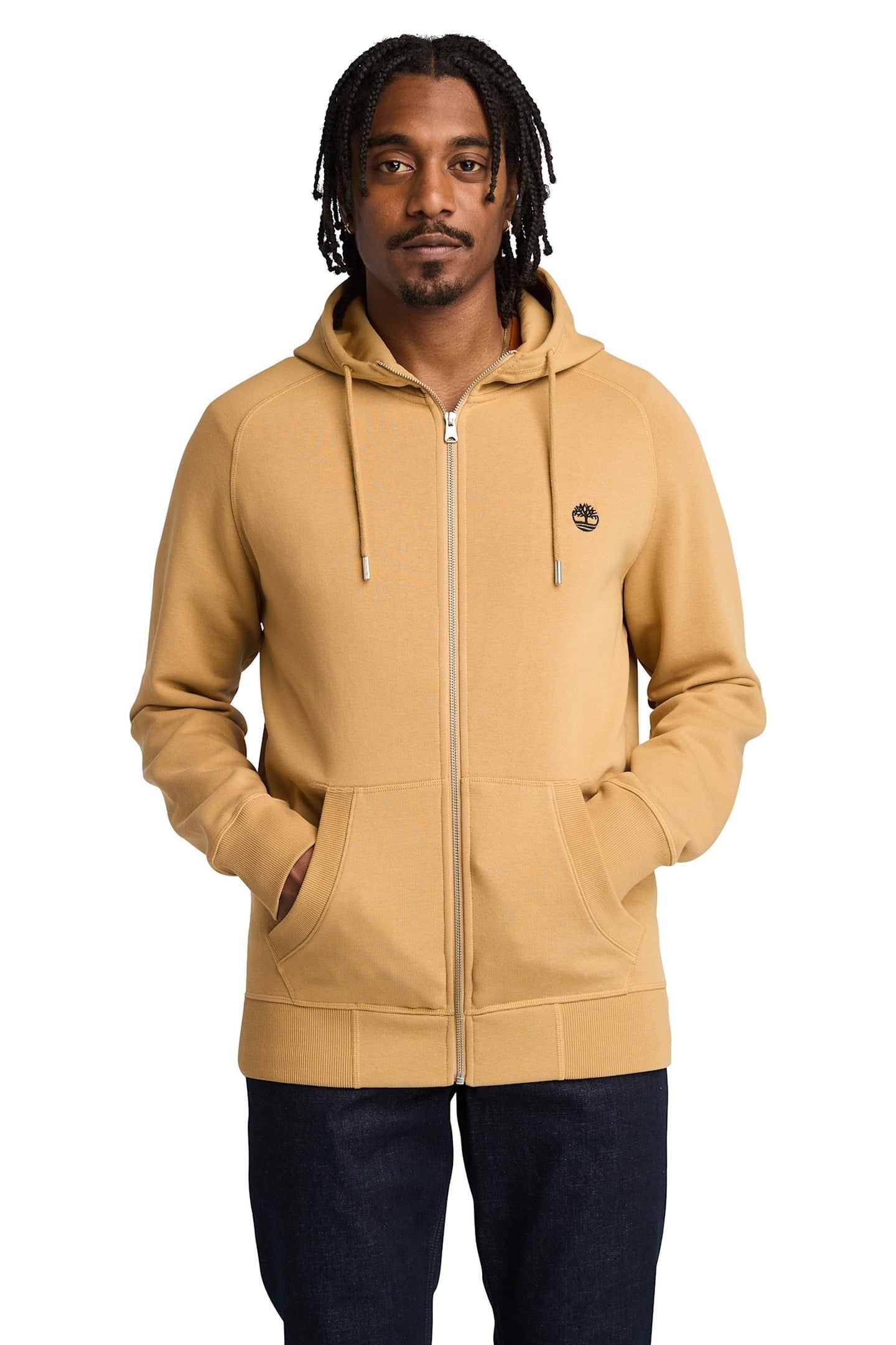 EXETER RIVER BRUSHED BACK FULL ZIP HOODIE LIGHT WHEAT 1