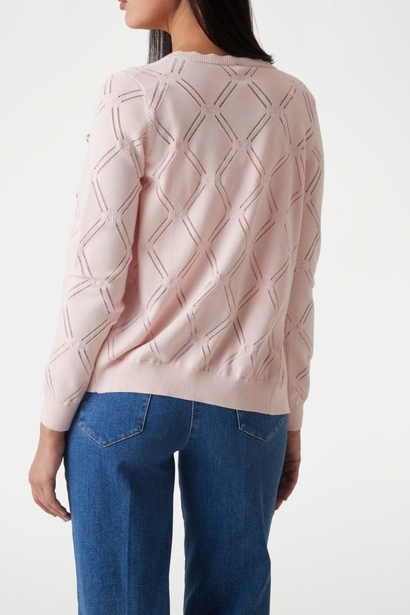 MARCIANO BY GUESS ANNA CARDI ALLOVER SWEATER BLUSH BREEZE 3