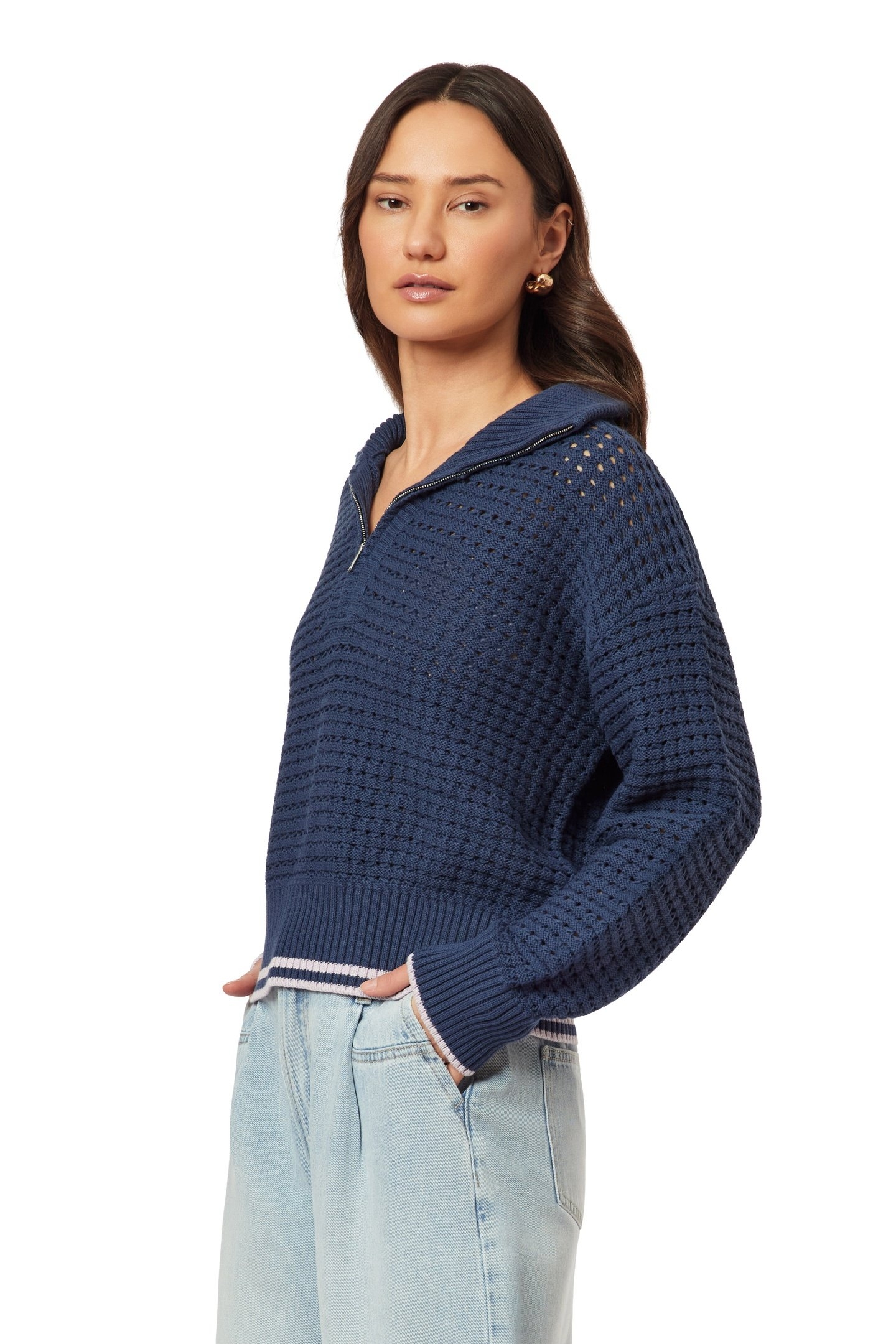 ZIP POINTELLE PULLOVER BIG DIPPER 3