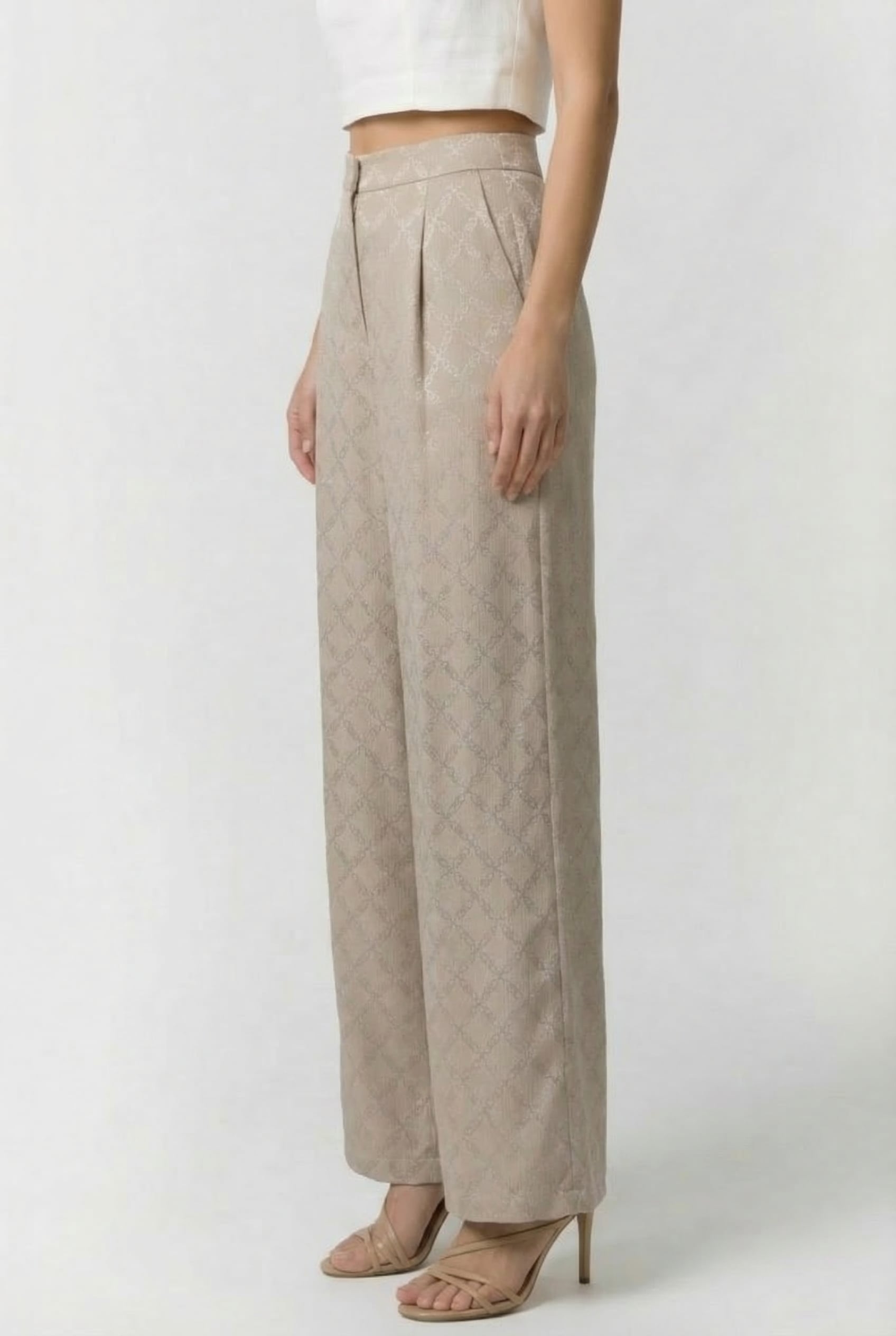 LOGO WIDE LEG PANTS DUNE 3