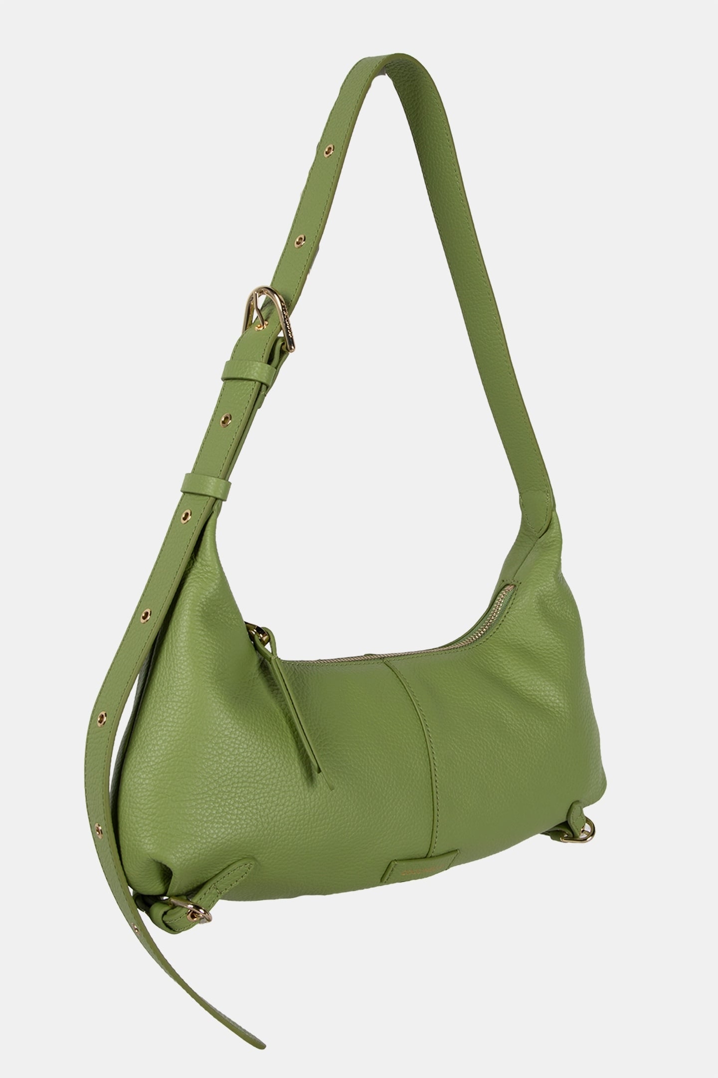 LEATHER SHOULDER BAG IN LIGHT GREEN 3