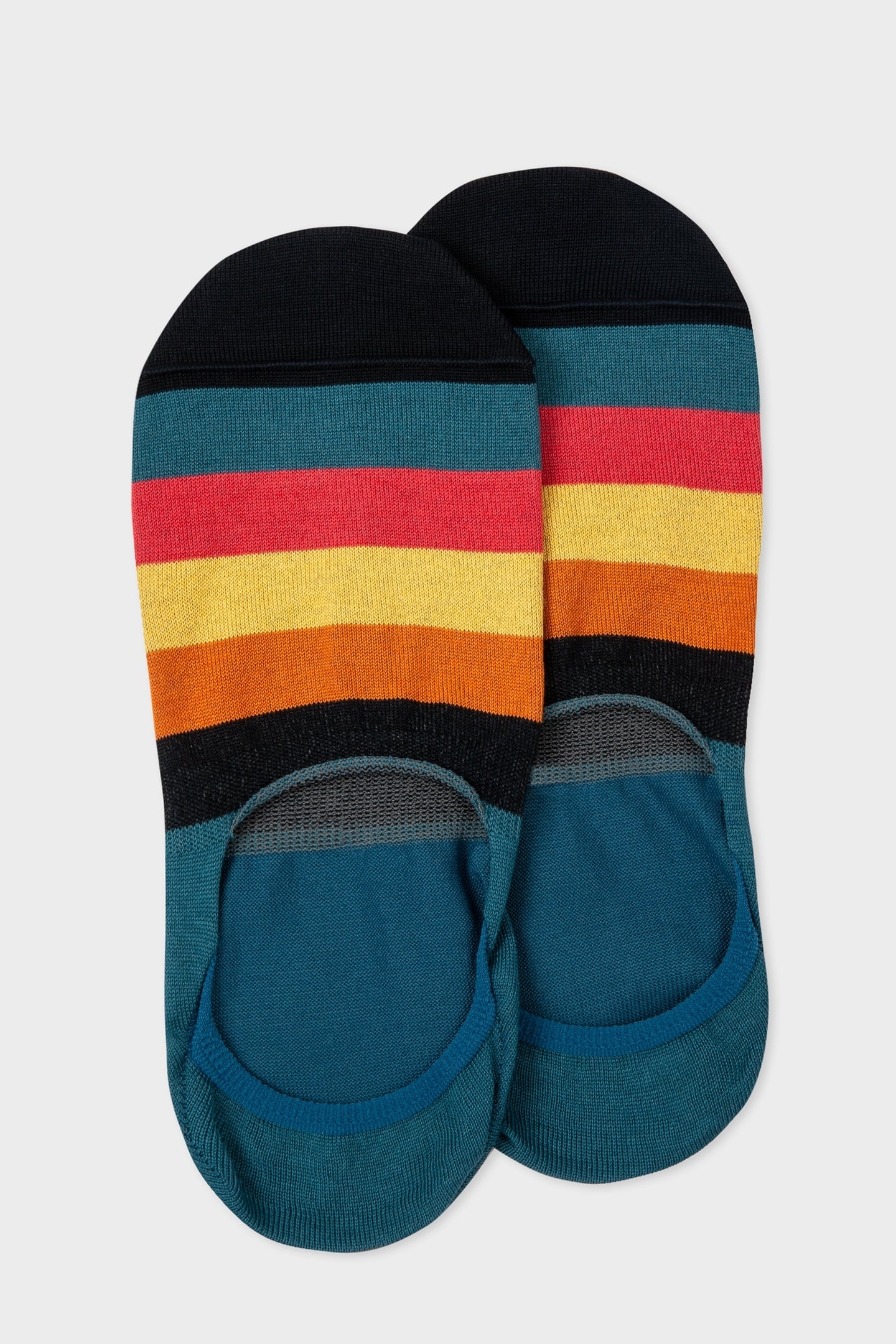 SOCK NO SHOW STRIPE PETROL GREEN 1