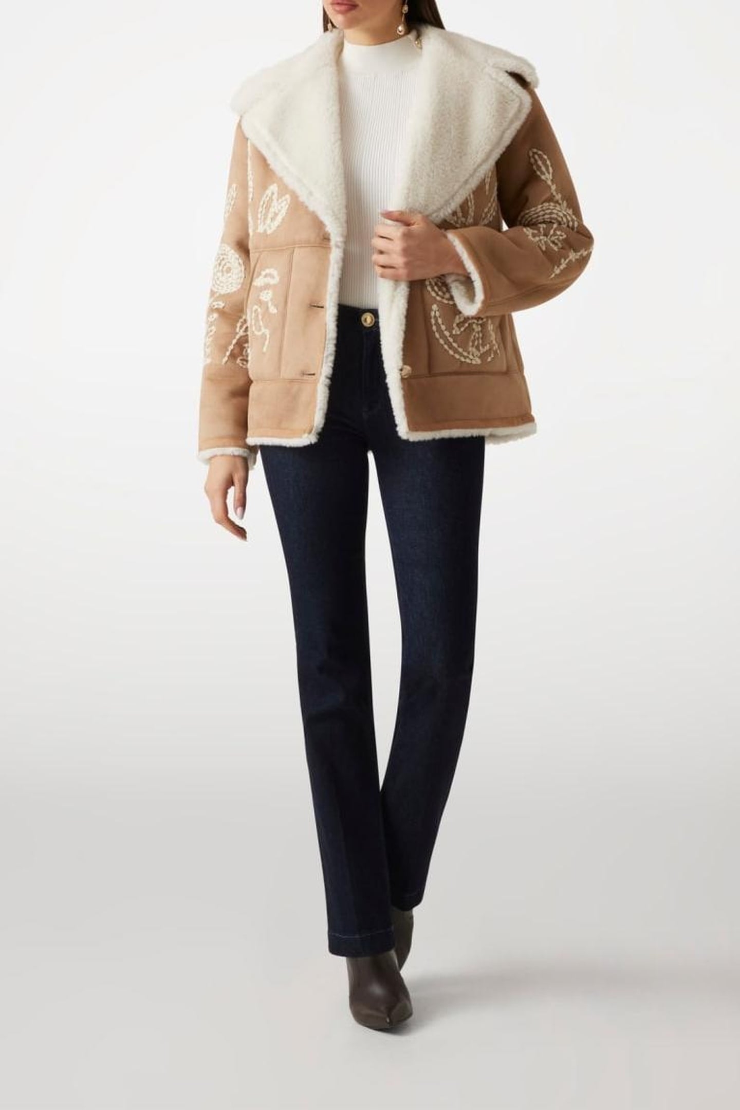 MARCIANO BY GUESS EVA EMBELLISHED JACKET DESERT MUD MULTI 1