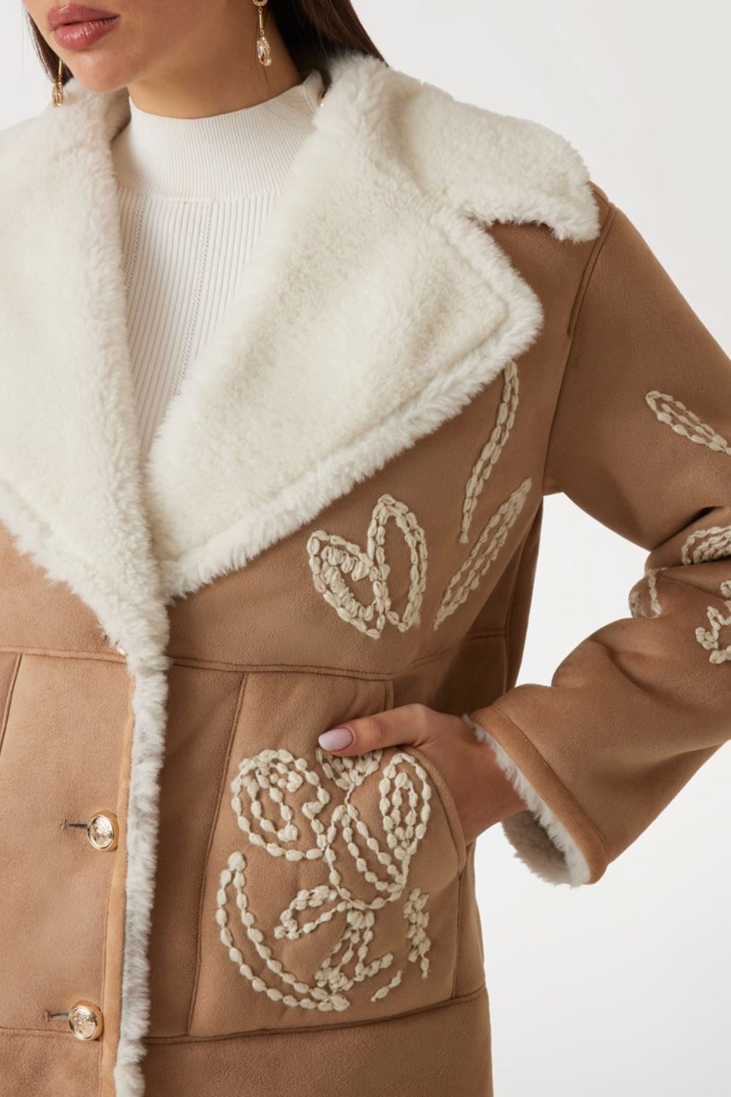 MARCIANO BY GUESS EVA EMBELLISHED JACKET DESERT MUD MULTI 5