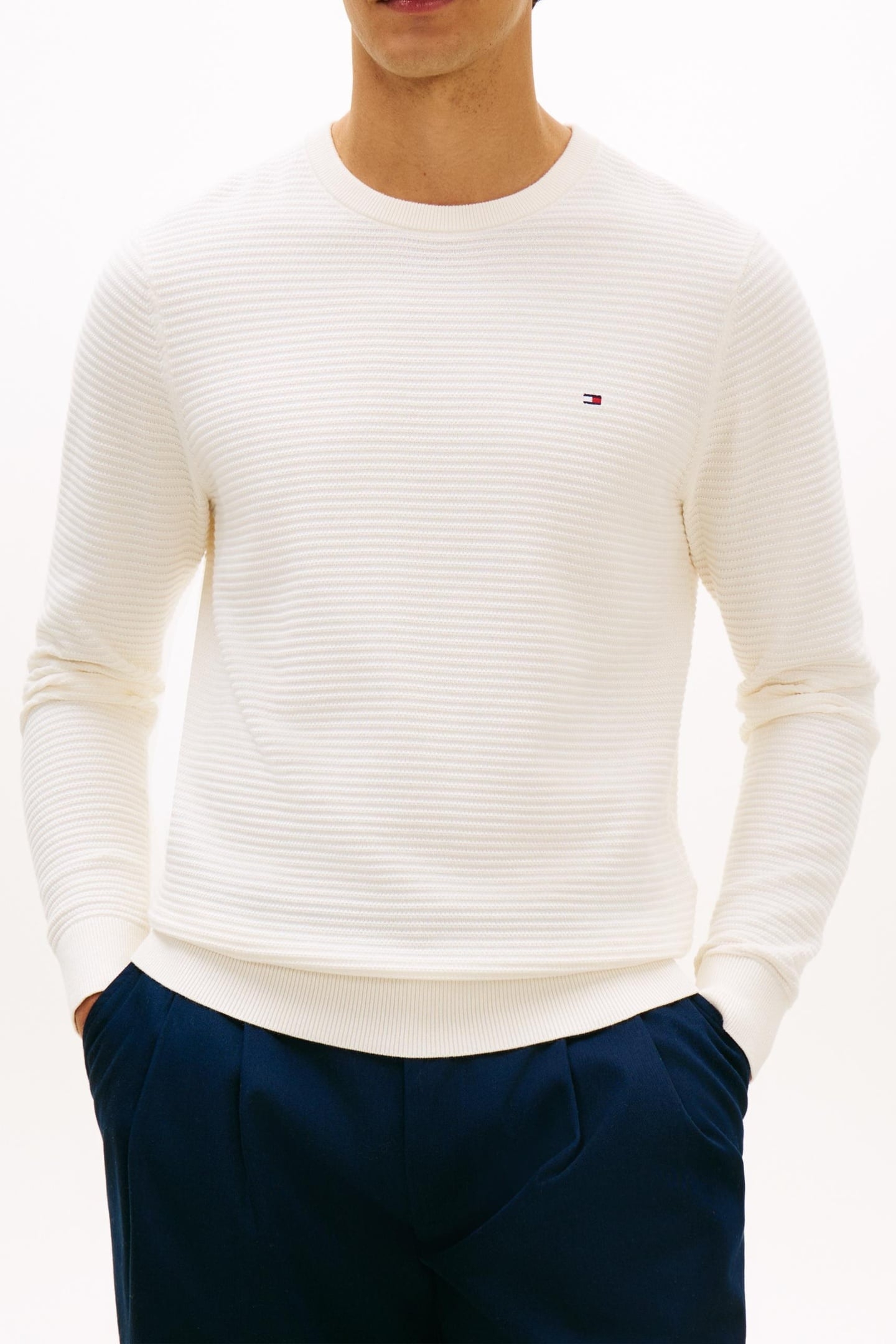 SEASONAL STRUCTURE CREWNECK IVORY PETAL 1