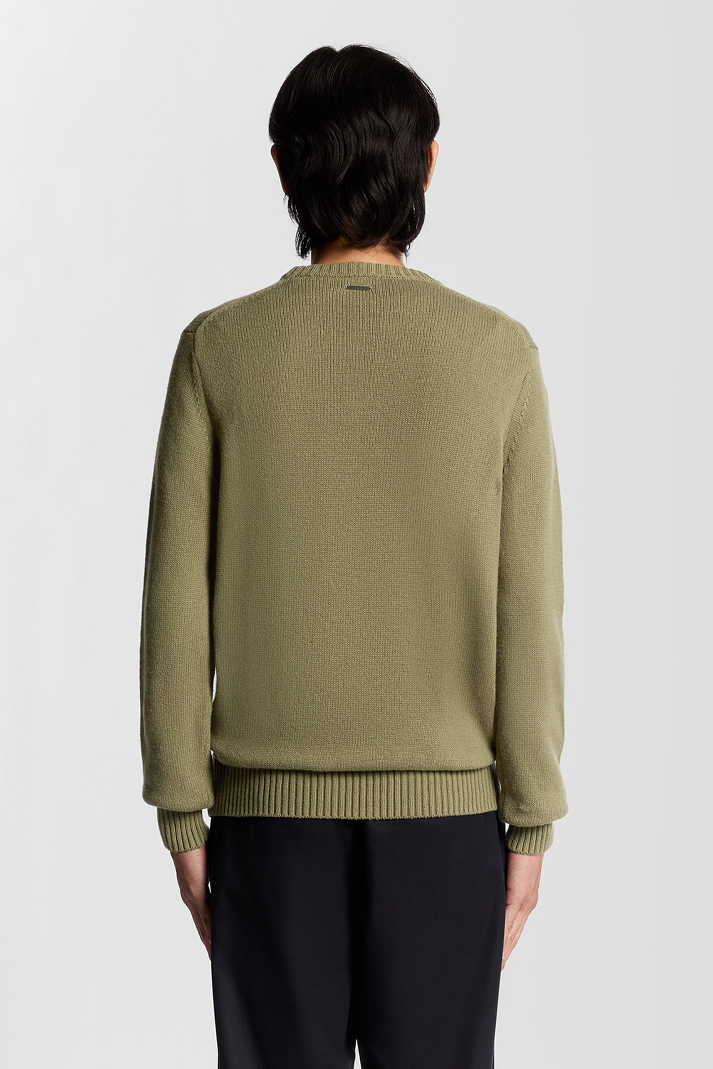 MILITARY CREW NECK JUMPER DUSKY GREEN 3