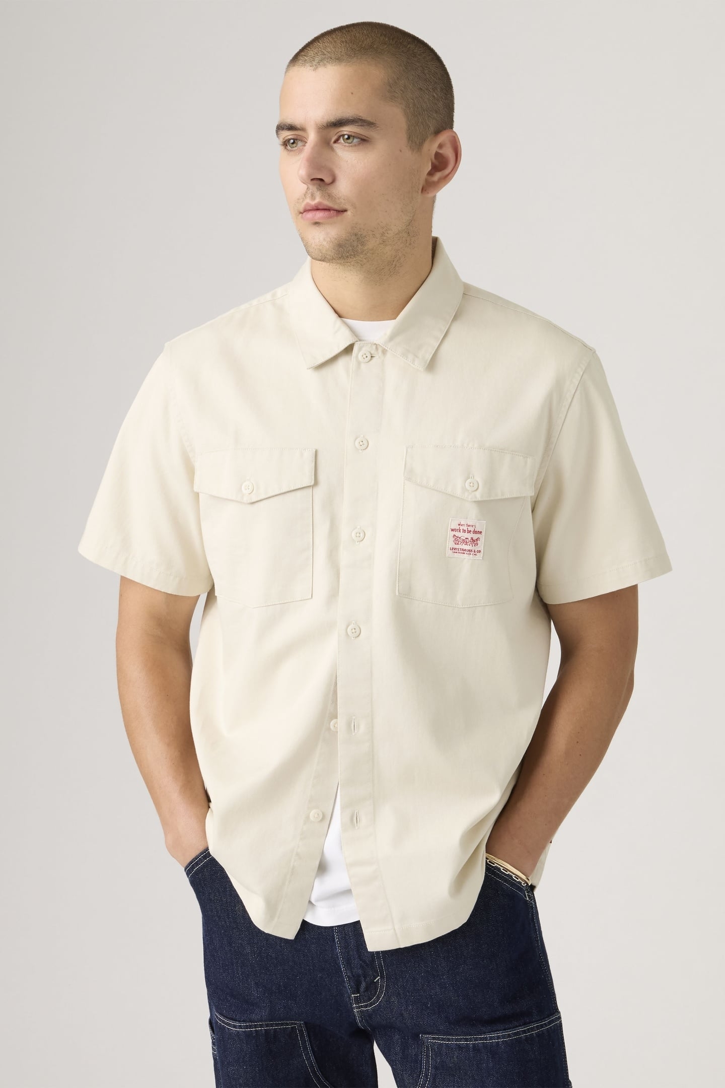 SHORT SLEEVE WORKER SHIRT GREY 2