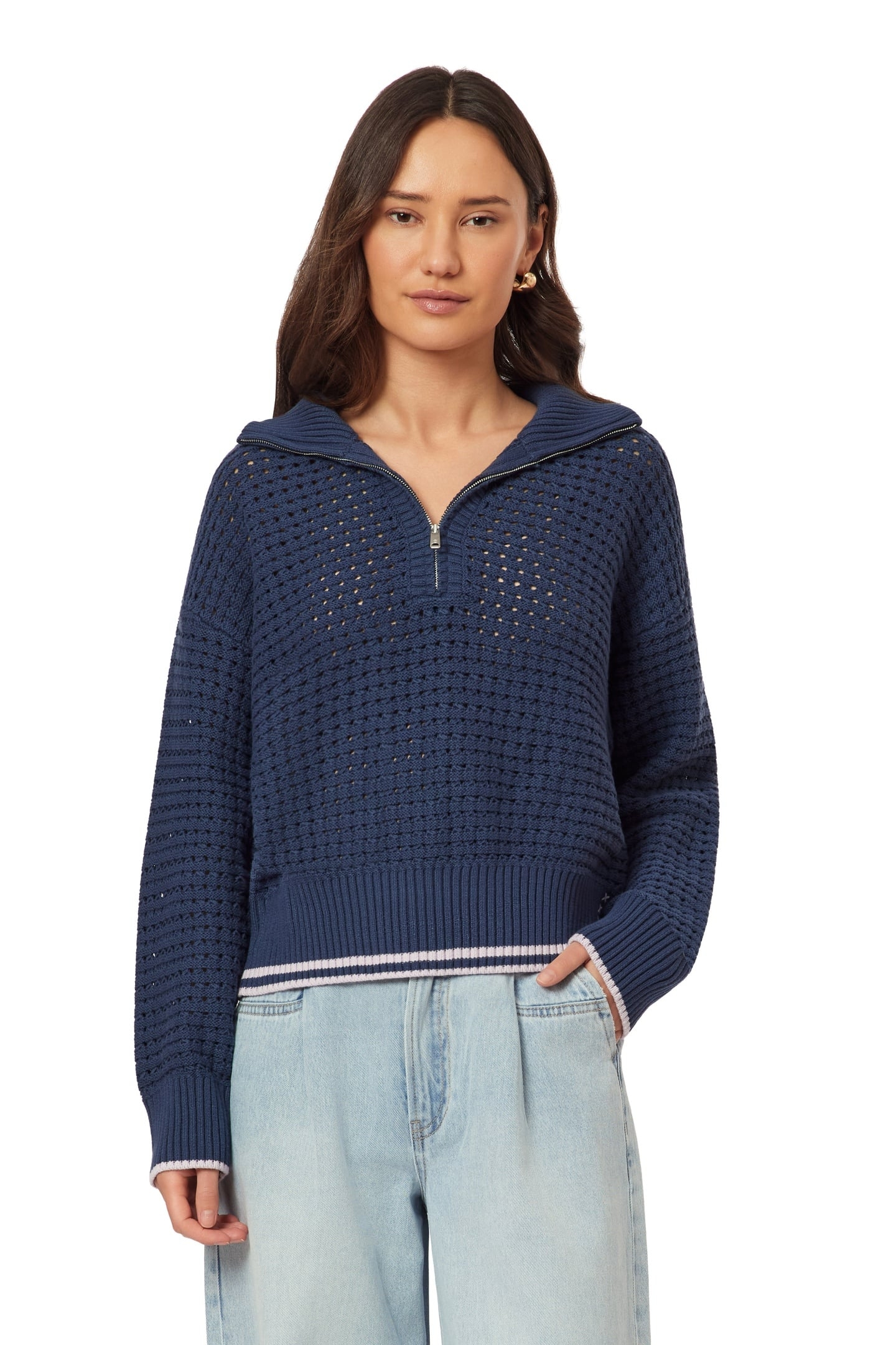 ZIP POINTELLE PULLOVER BIG DIPPER 4