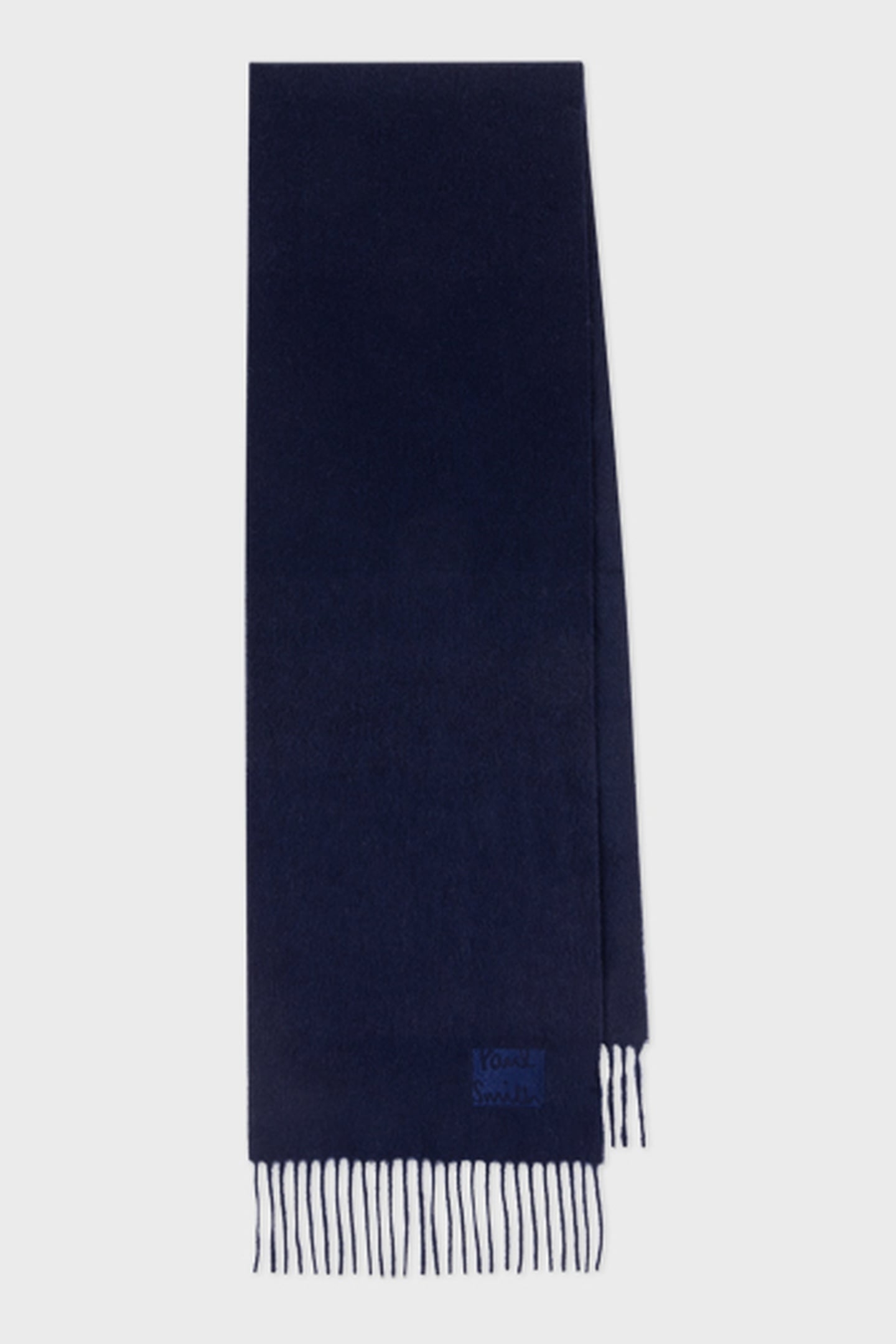 SCARF CASHMERE LOGO NAVY 3