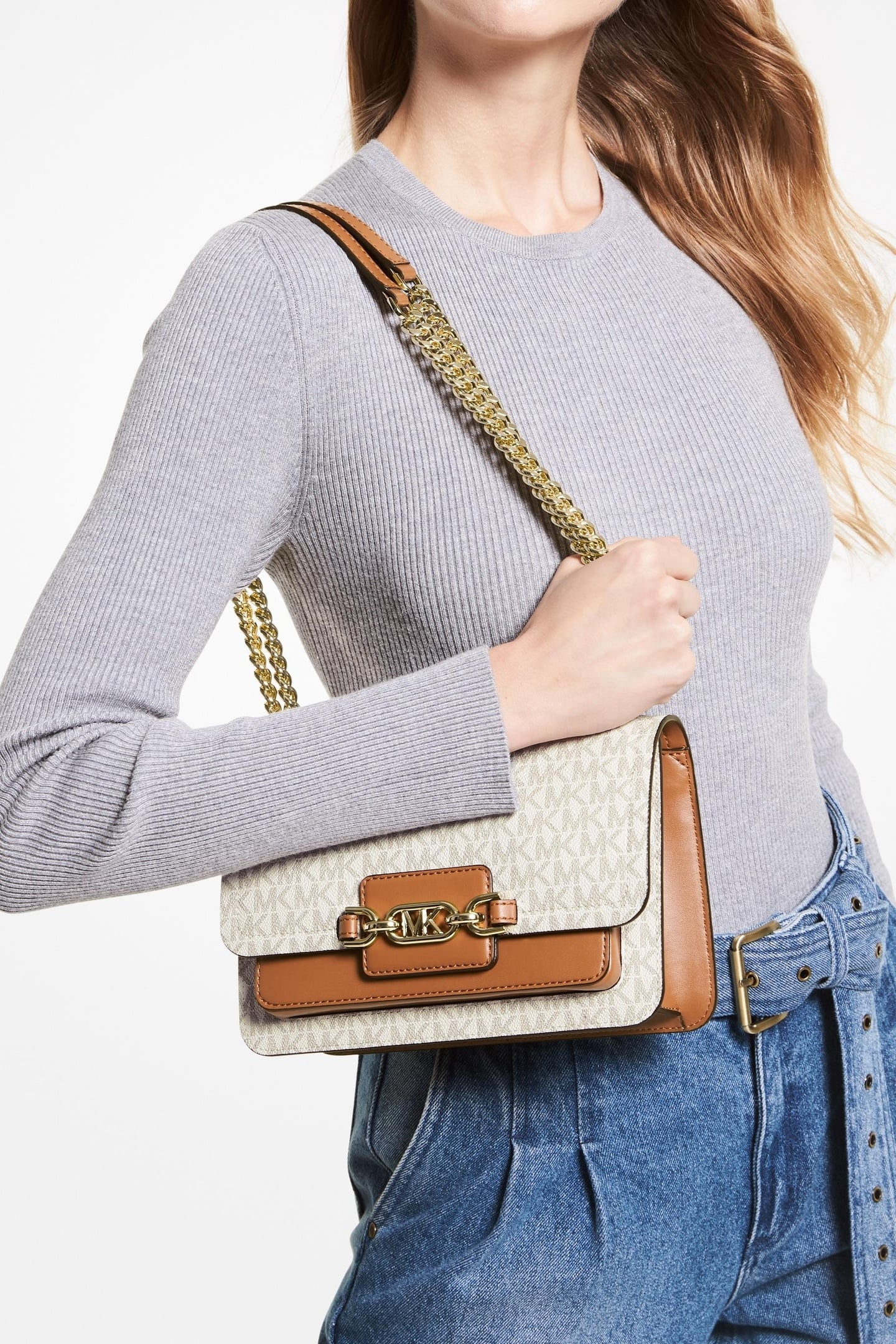 LARGE SHOULDER BAG VANILLA/ACORN 1