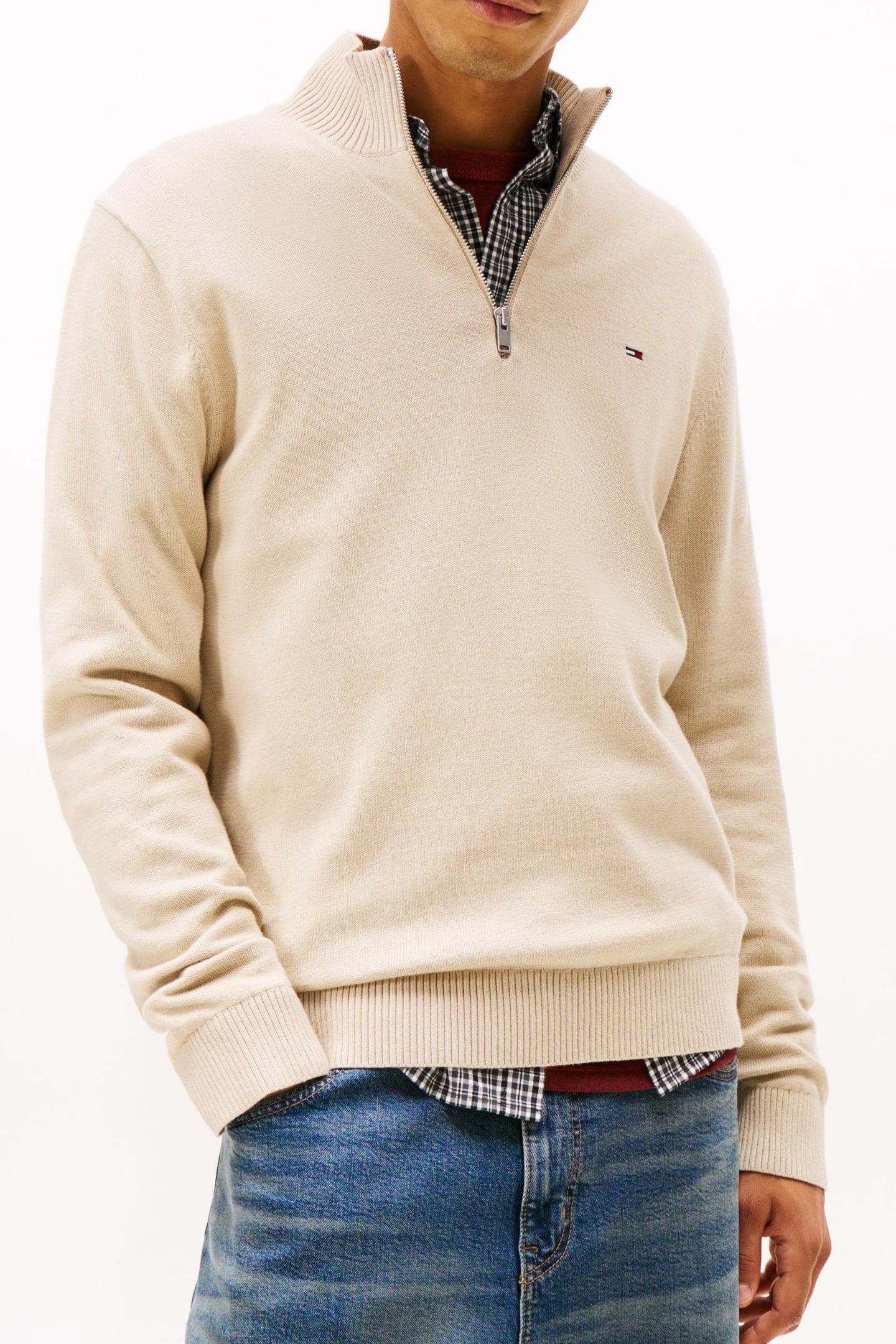 FLAG QUARTER-ZIP SWEATER GULF SAND 1