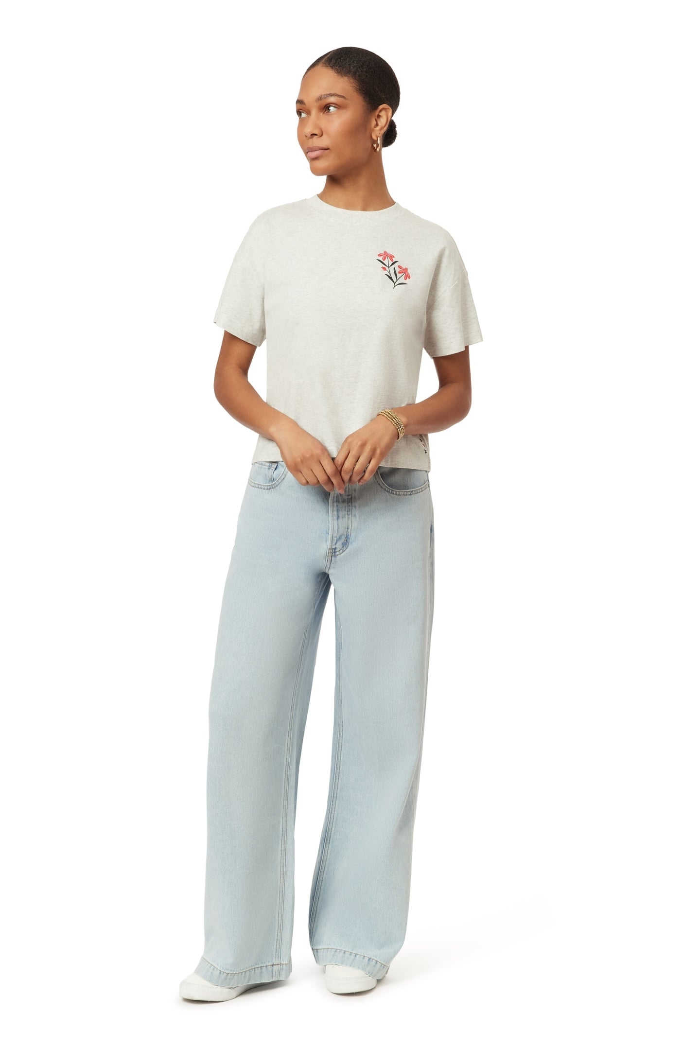 BOXY CROP TEE LIGHT GREY HEATHER 2