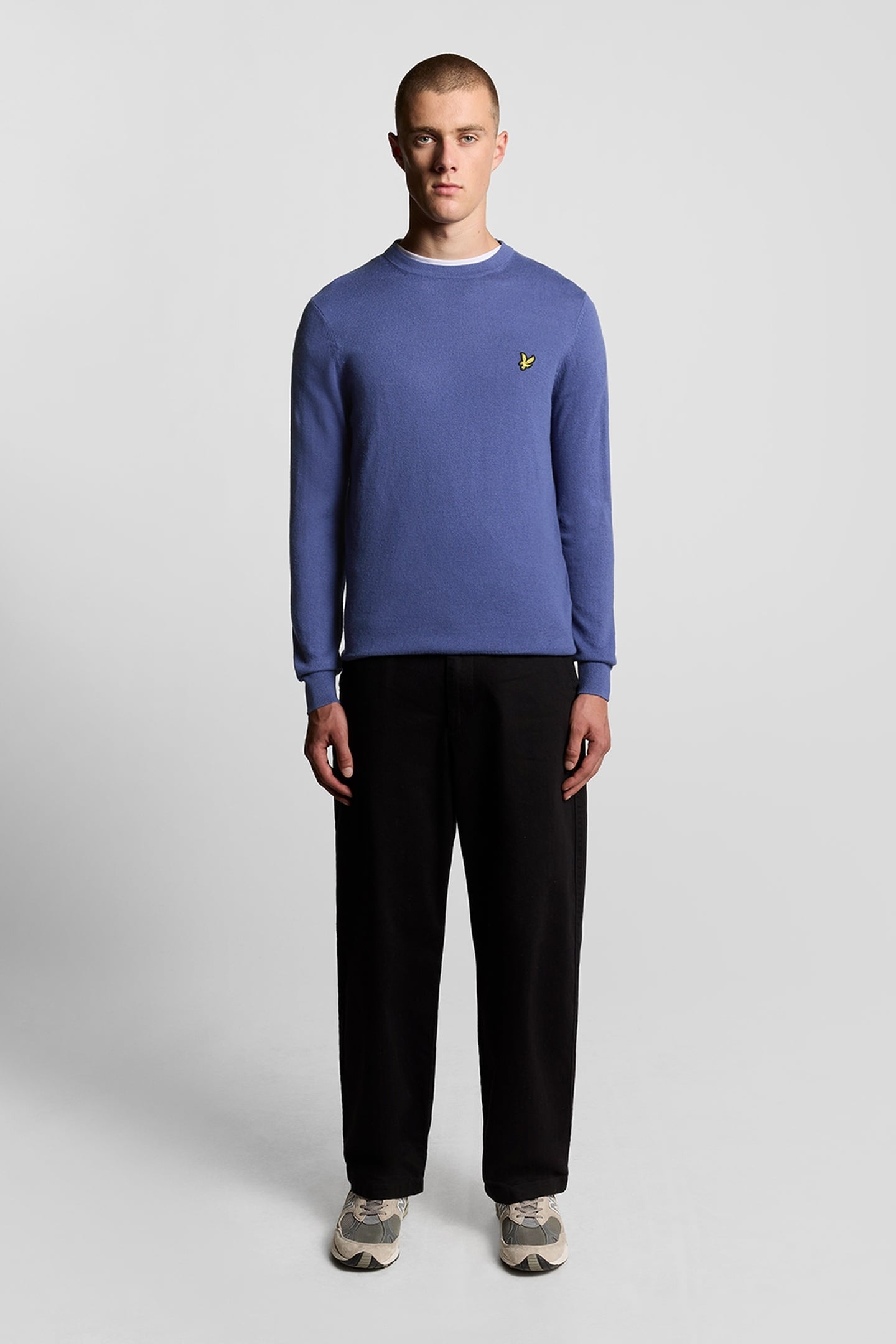 COTTON MERINO CREW NECK JUMPER TWILIGHT 1