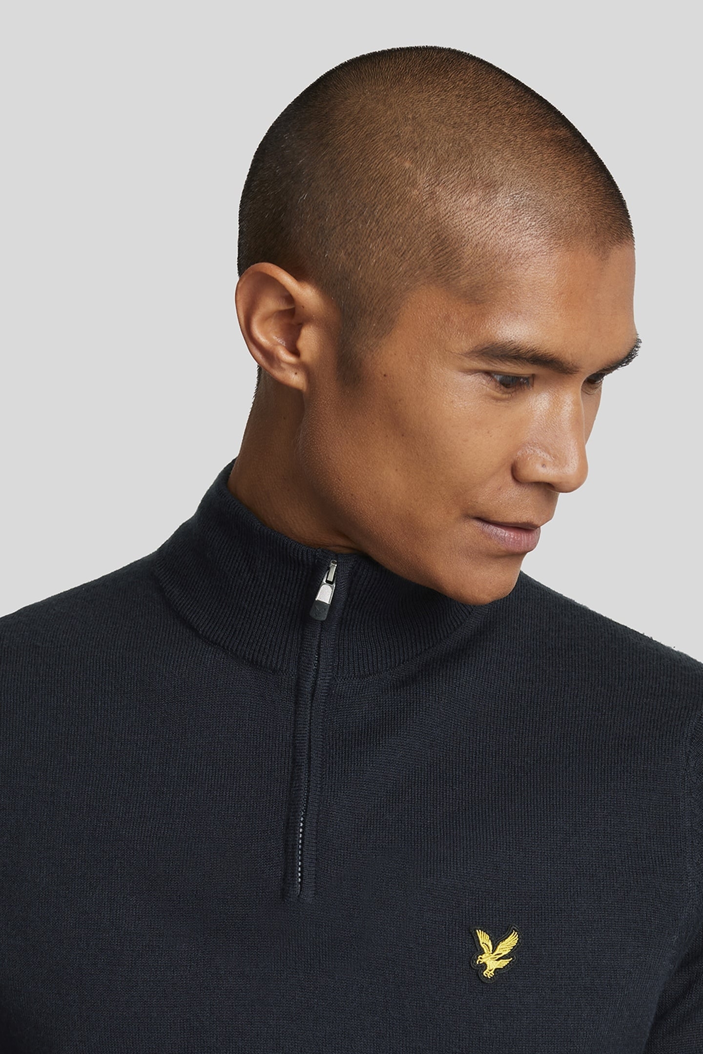 GOLF QUARTER ZIP MERINO JUMPER DARK NAVY 5