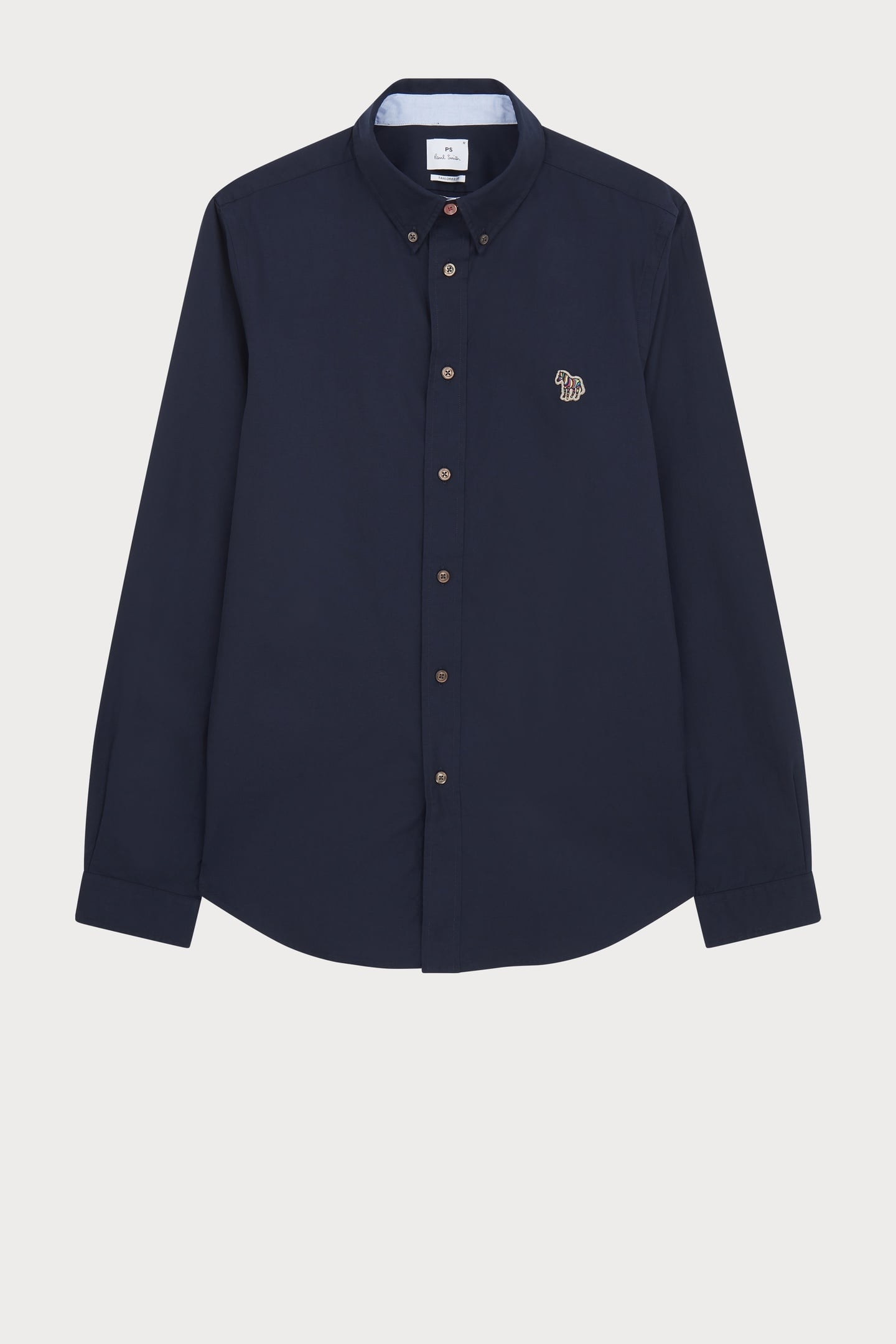 LS TAILORED BD SHIRT ZEBRA BADGE INKY BLUE 1