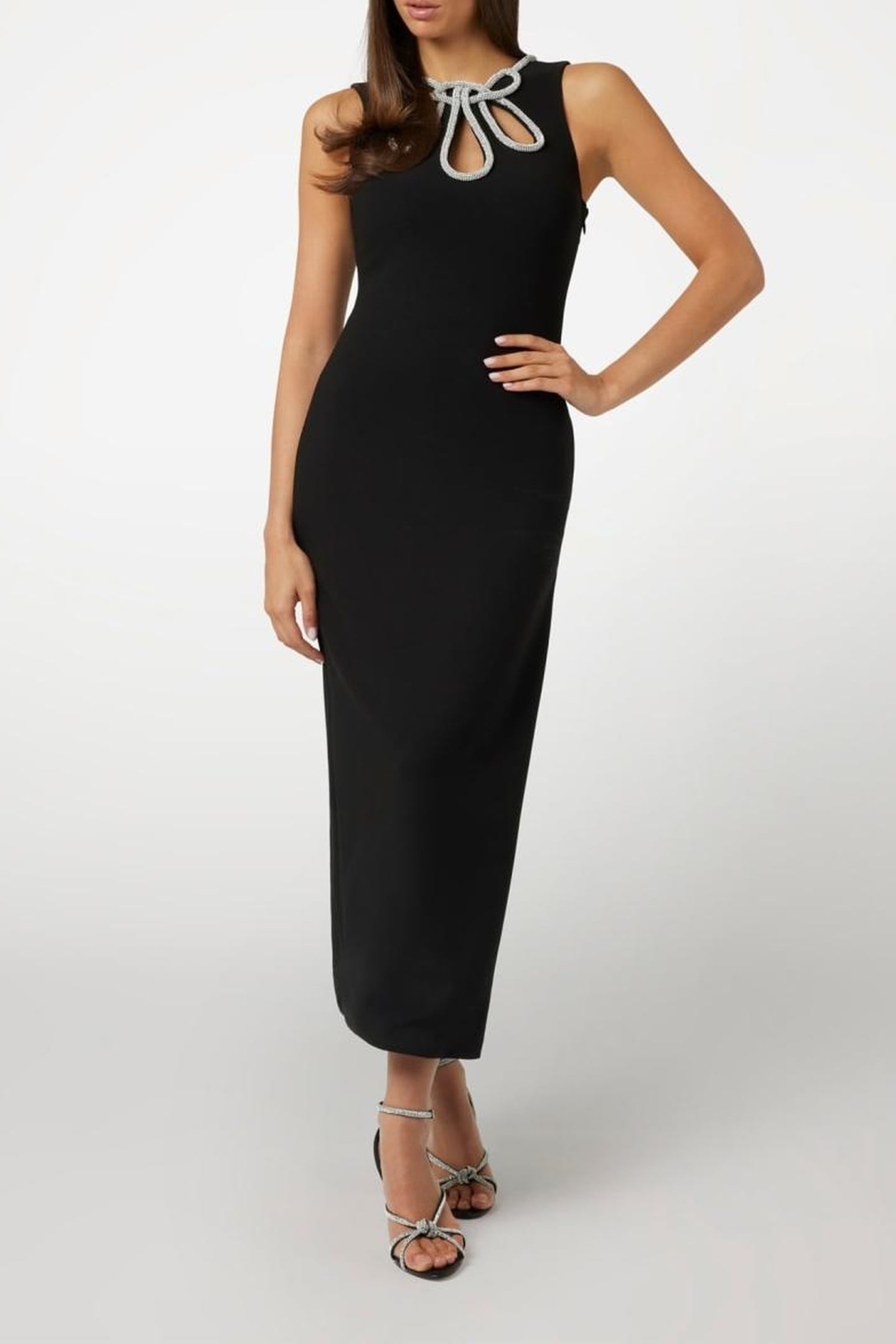 MARCIANO BY GUESS SERAFINA DRESS JET BLACK MULTI 1