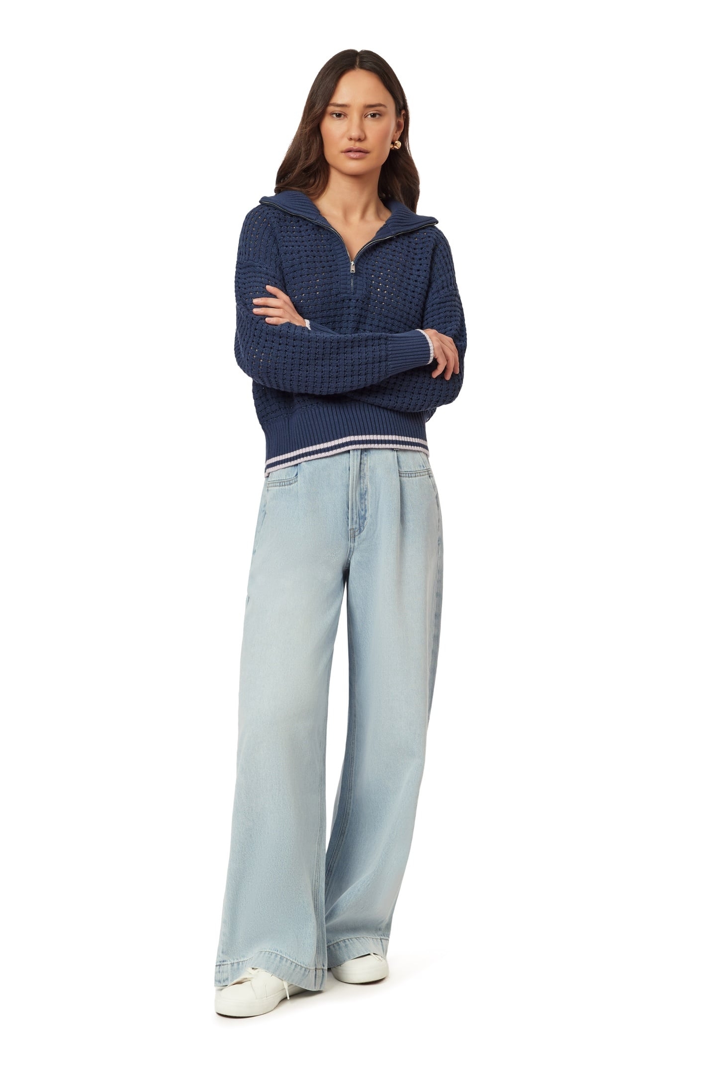 ZIP POINTELLE PULLOVER BIG DIPPER 1