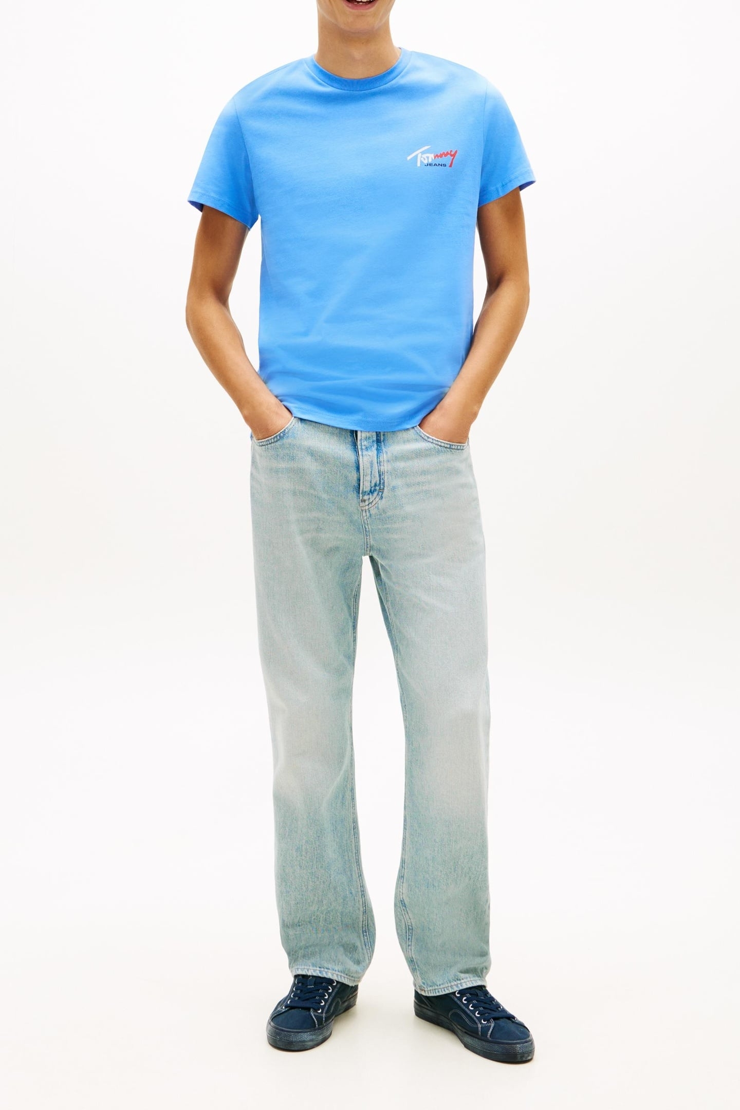 SLIM SIGN CHEST T-SHIRT BLUE TWILIGHT 1