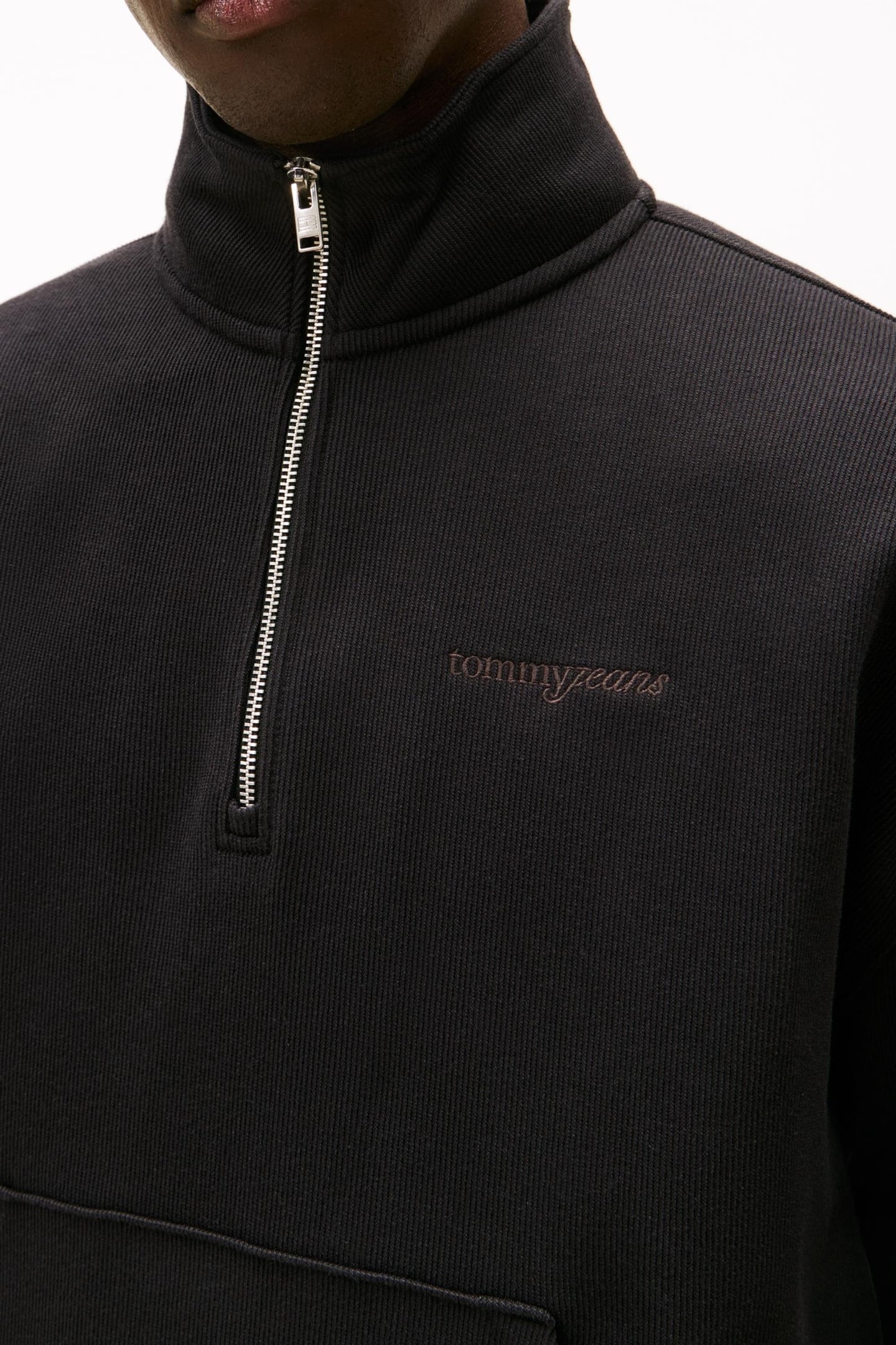 90S SCRIPT RIB FLEECE SWEATSHIRT BLACK 5