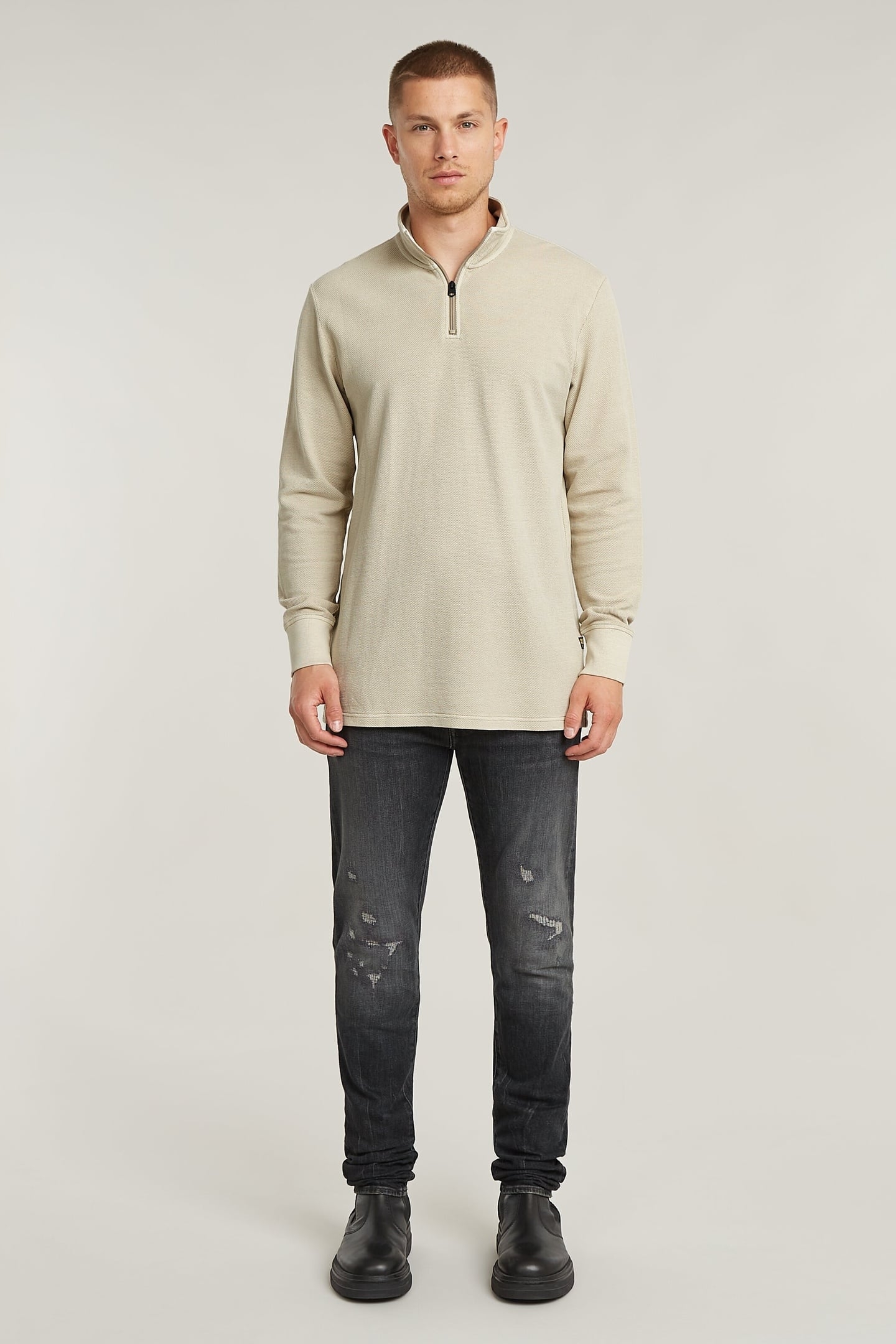 OVERDYED HALF ZIP TWEETER DK BRICK GD 1