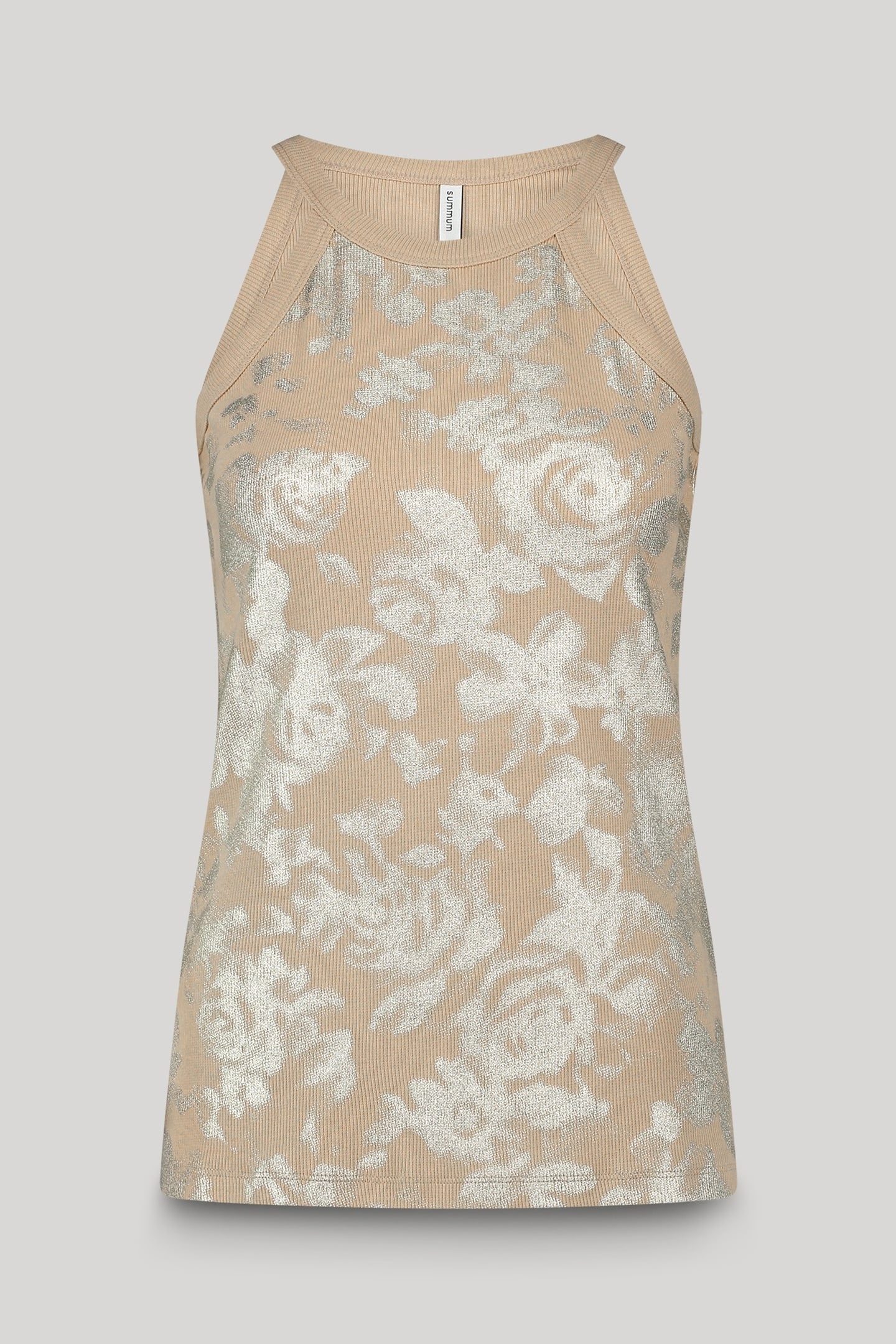 HALTER RIB TOP PRINTED SESAME 4